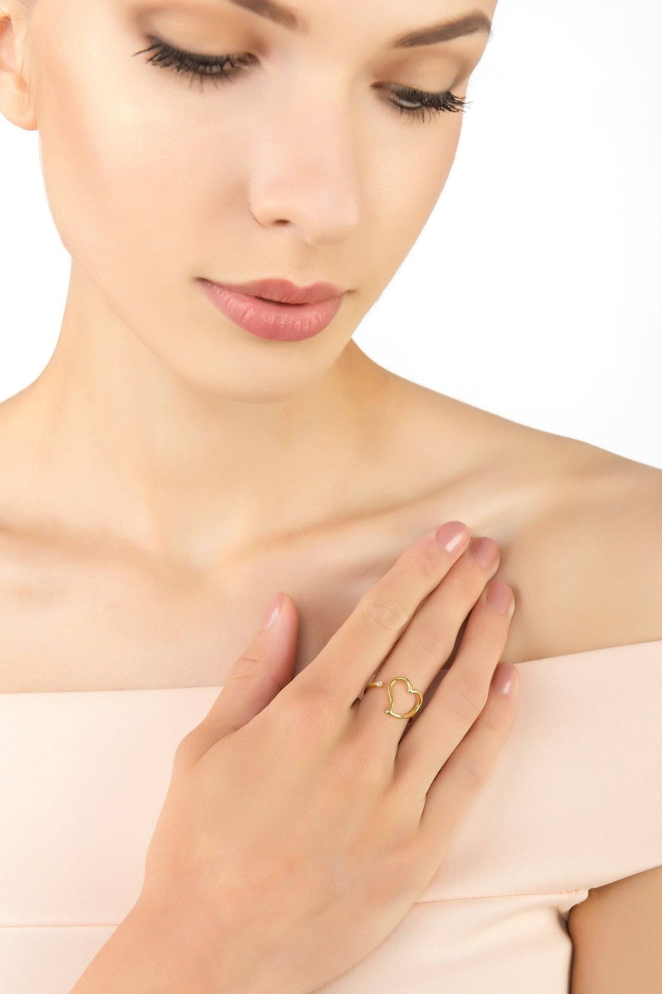 Heart Midi Pinky Ring Gold - LATELITA Rings