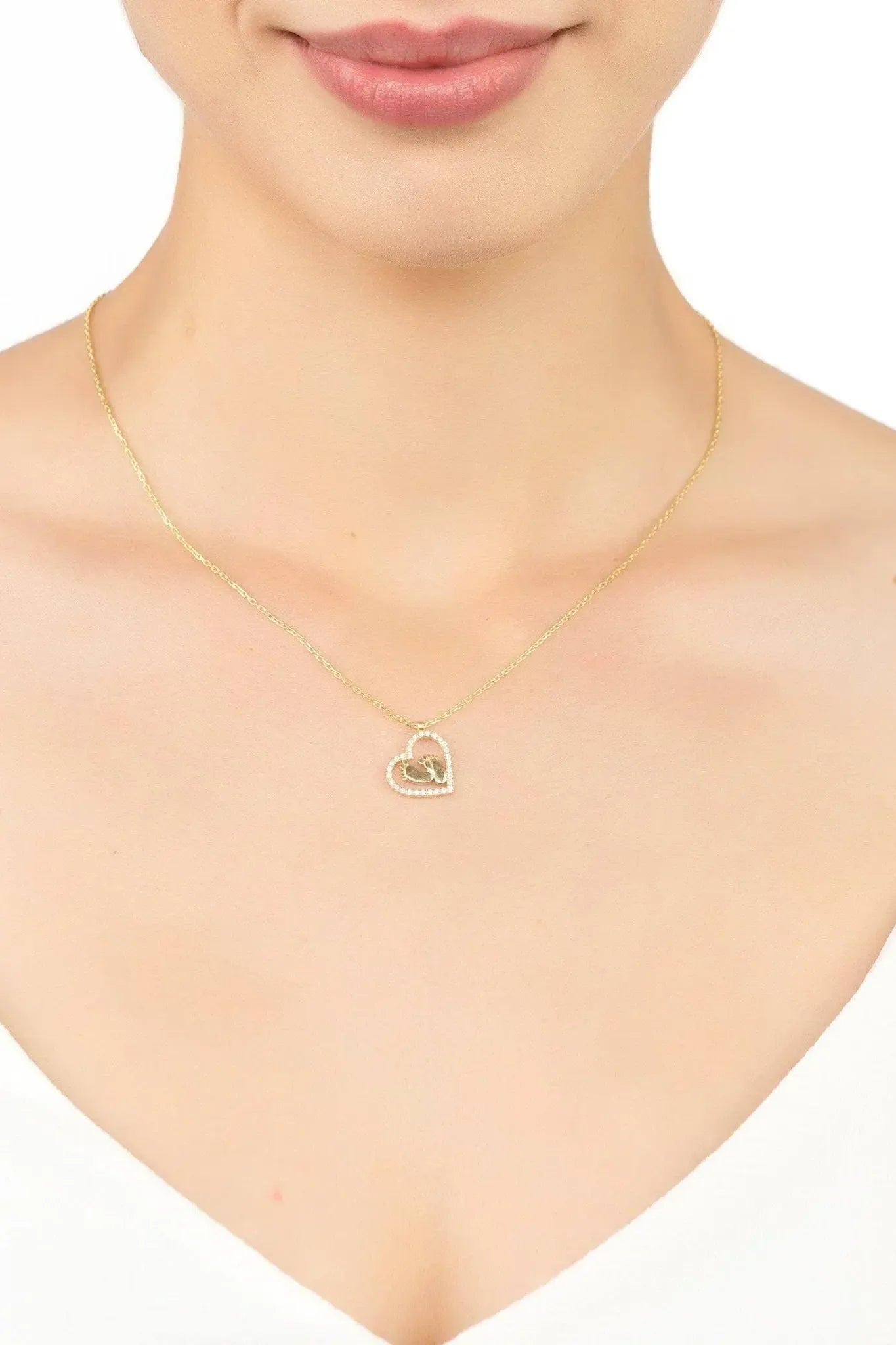 Heart Mum Pendant Necklace Gold - LATELITA Necklaces