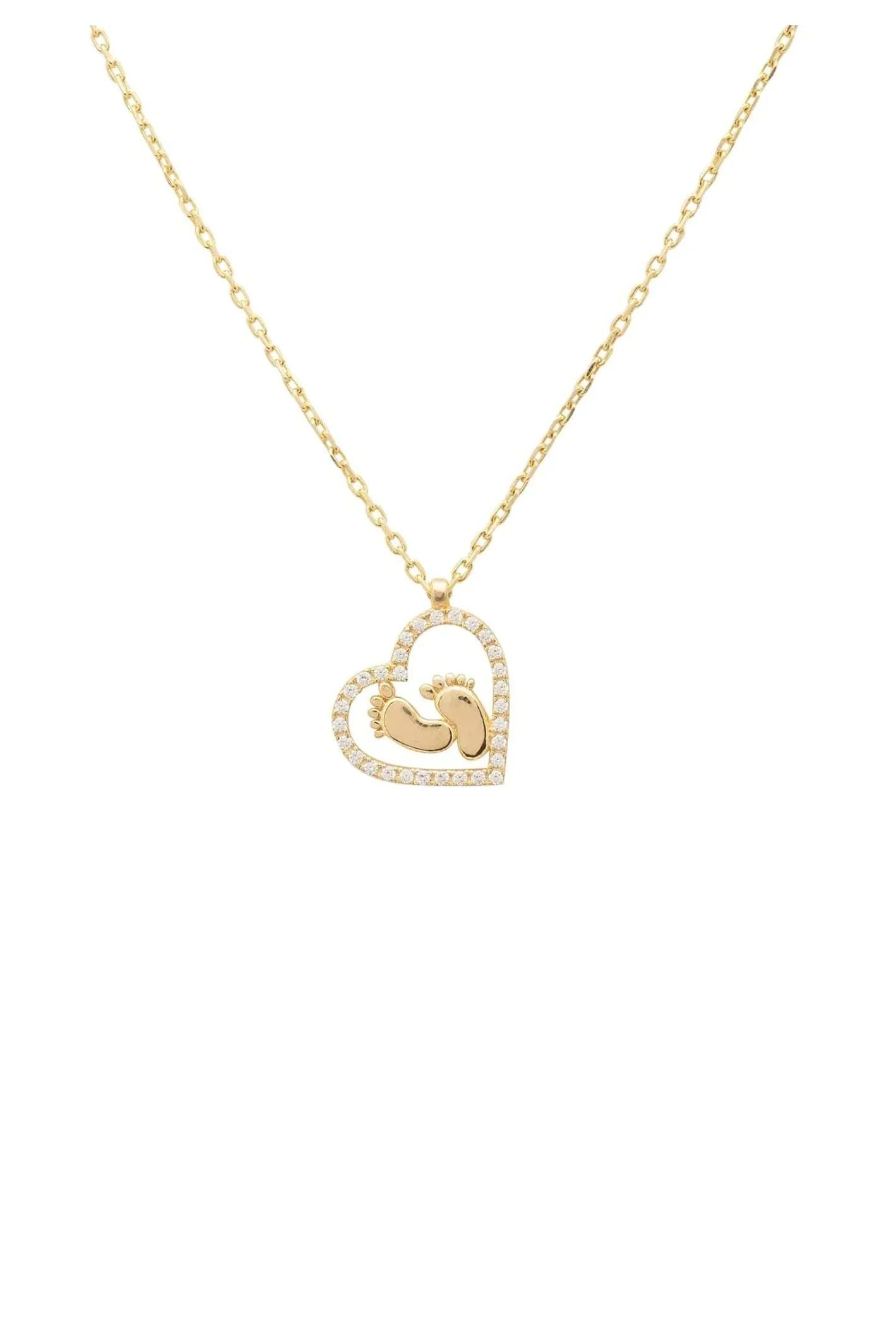 Heart Mum Pendant Necklace Gold - LATELITA Necklaces