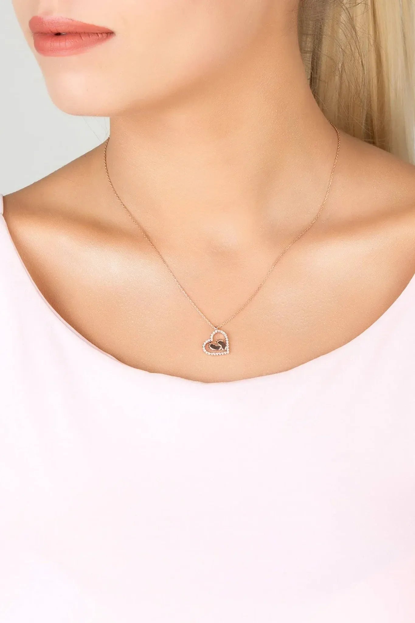 Heart Mum Pendant Necklace Rosegold - LATELITA Necklaces