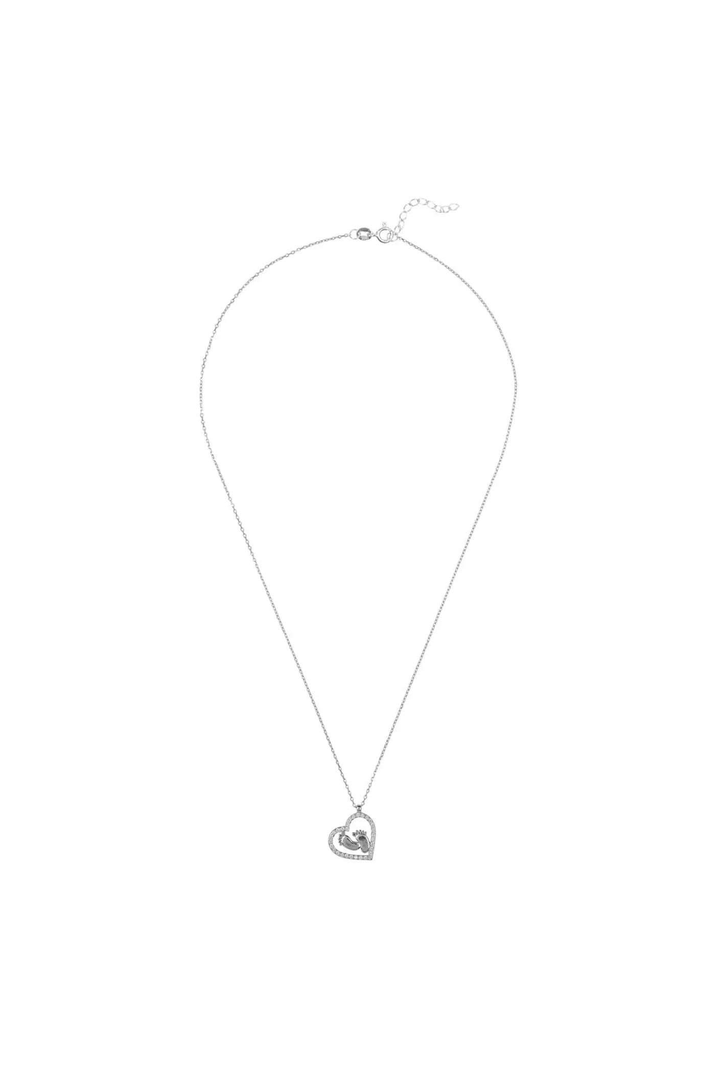 Heart Mum Pendant Necklace Silver - LATELITA Necklaces