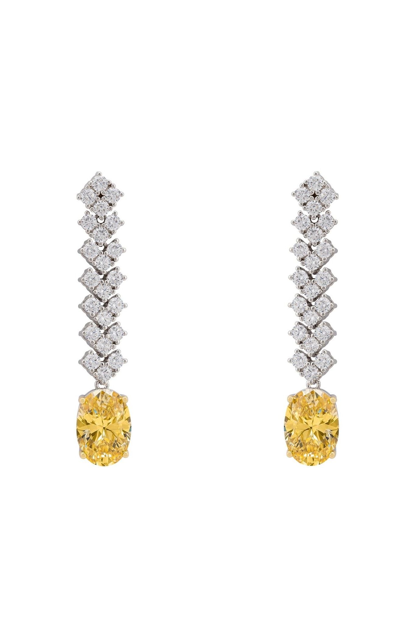 Hepburn Lemon Topaz Drop Earrings Silver - LATELITA Earrings