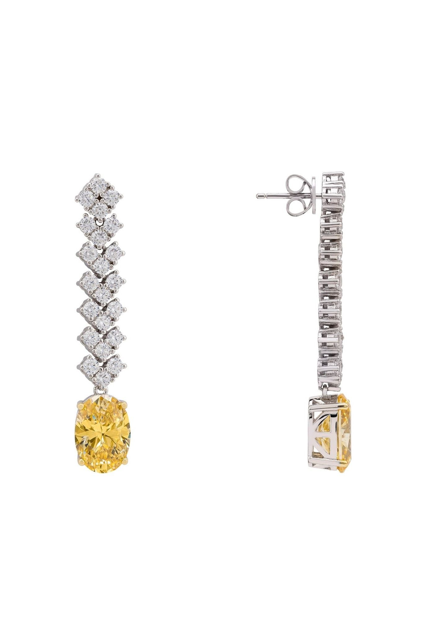 Hepburn Lemon Topaz Drop Earrings Silver - LATELITA Earrings