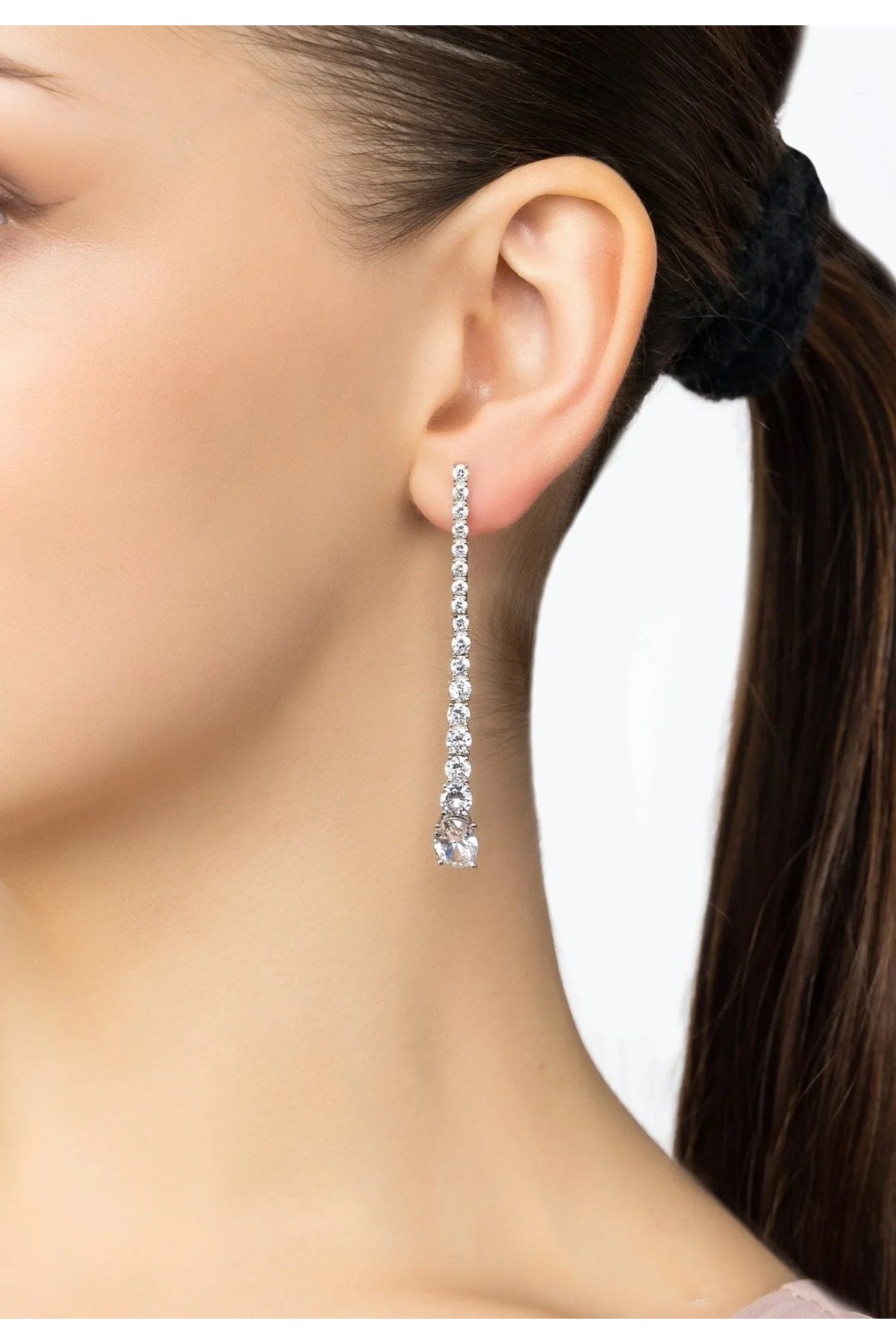 Hollywood Drop Earrings Silver - LATELITA Earrings