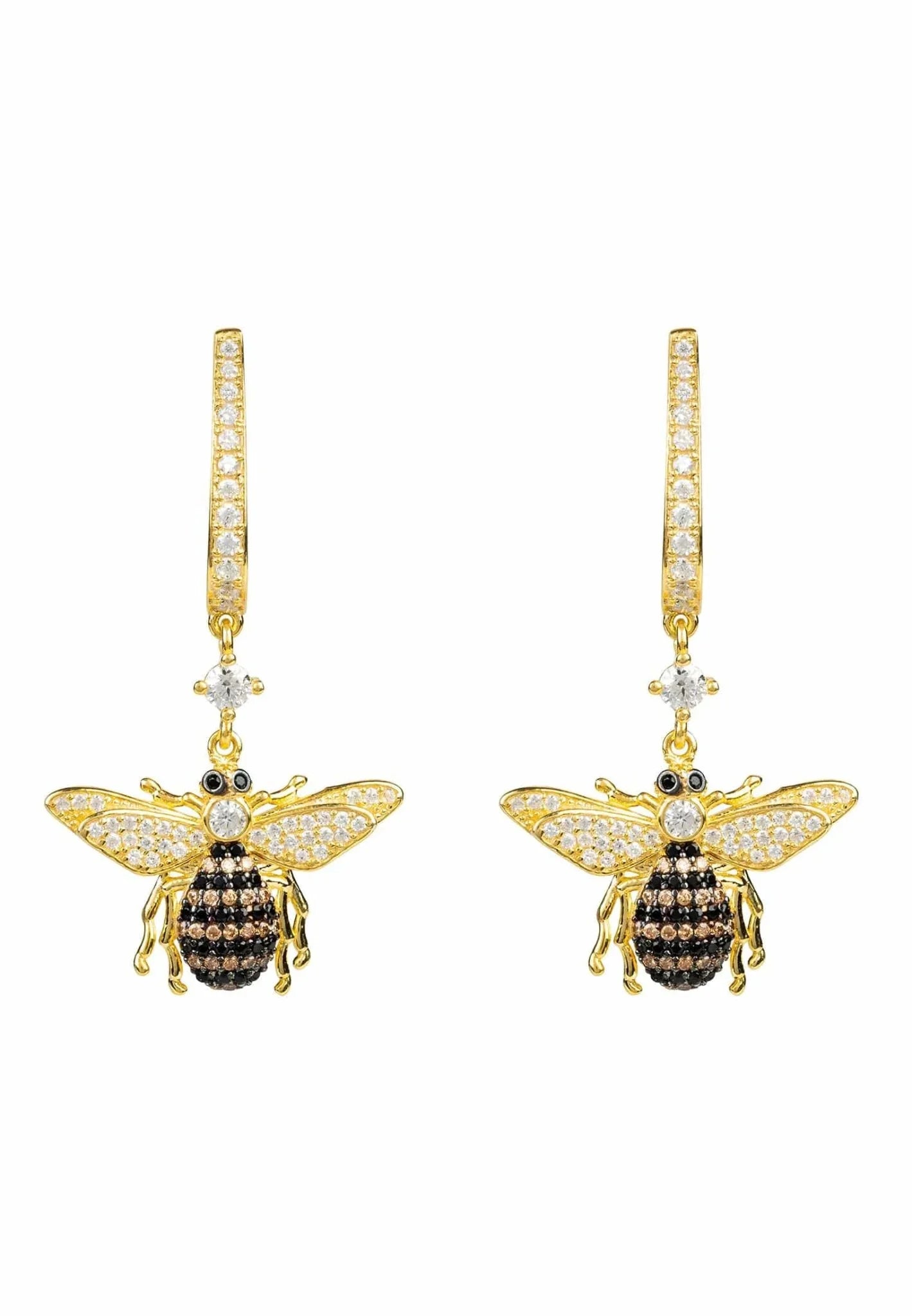Honey Bee Drop Earrings Gold - LATELITA Earrings