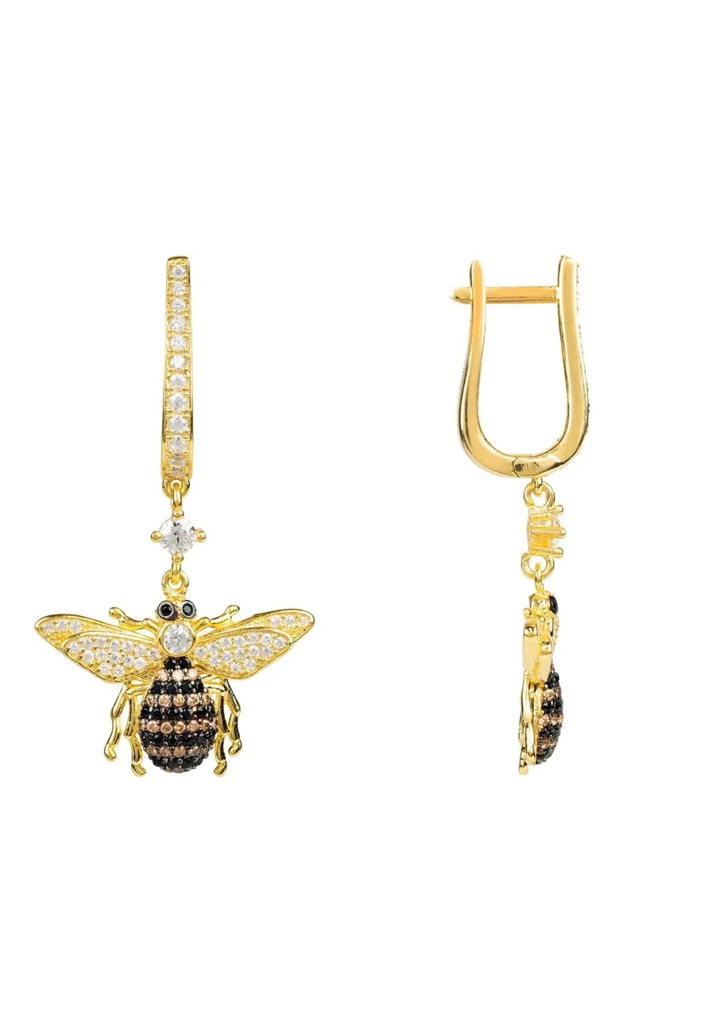 Honey Bee Drop Earrings Gold - LATELITA Earrings