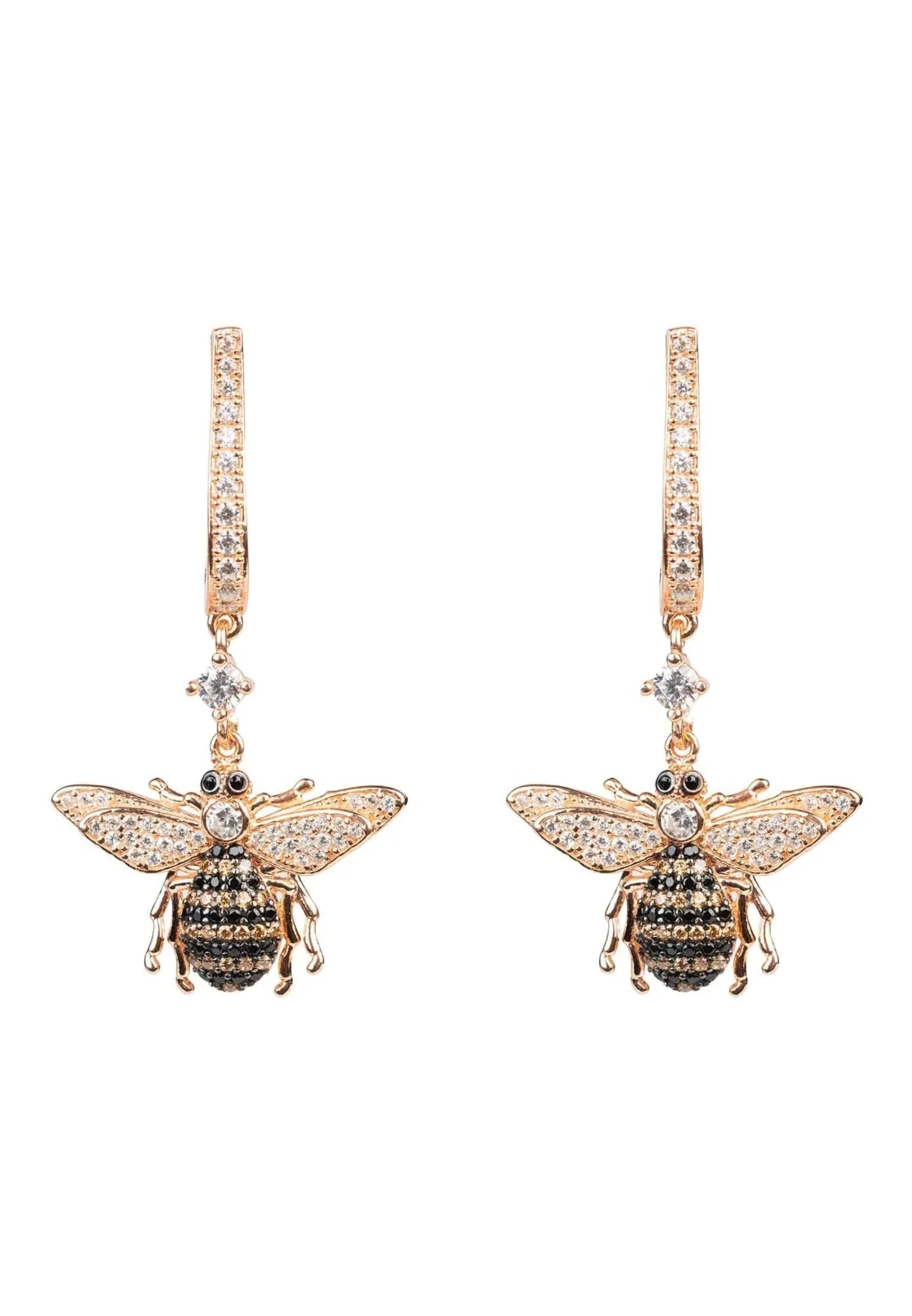 Honey Bee Drop Earrings Rosegold - LATELITA Earrings