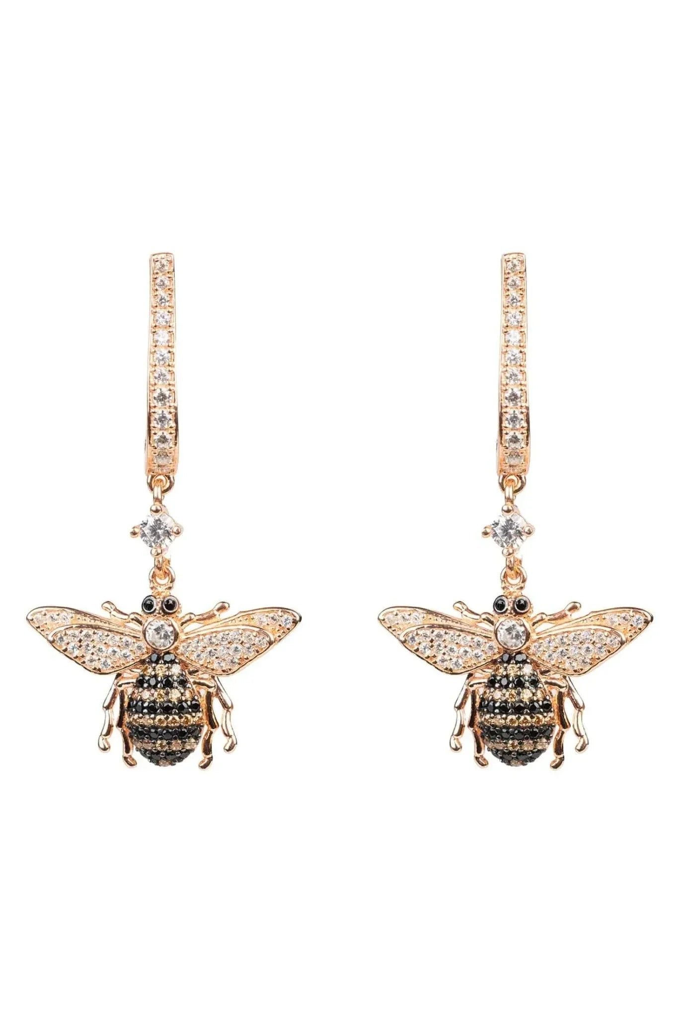 Honey Bee Drop Earrings Rosegold - LATELITA Earrings