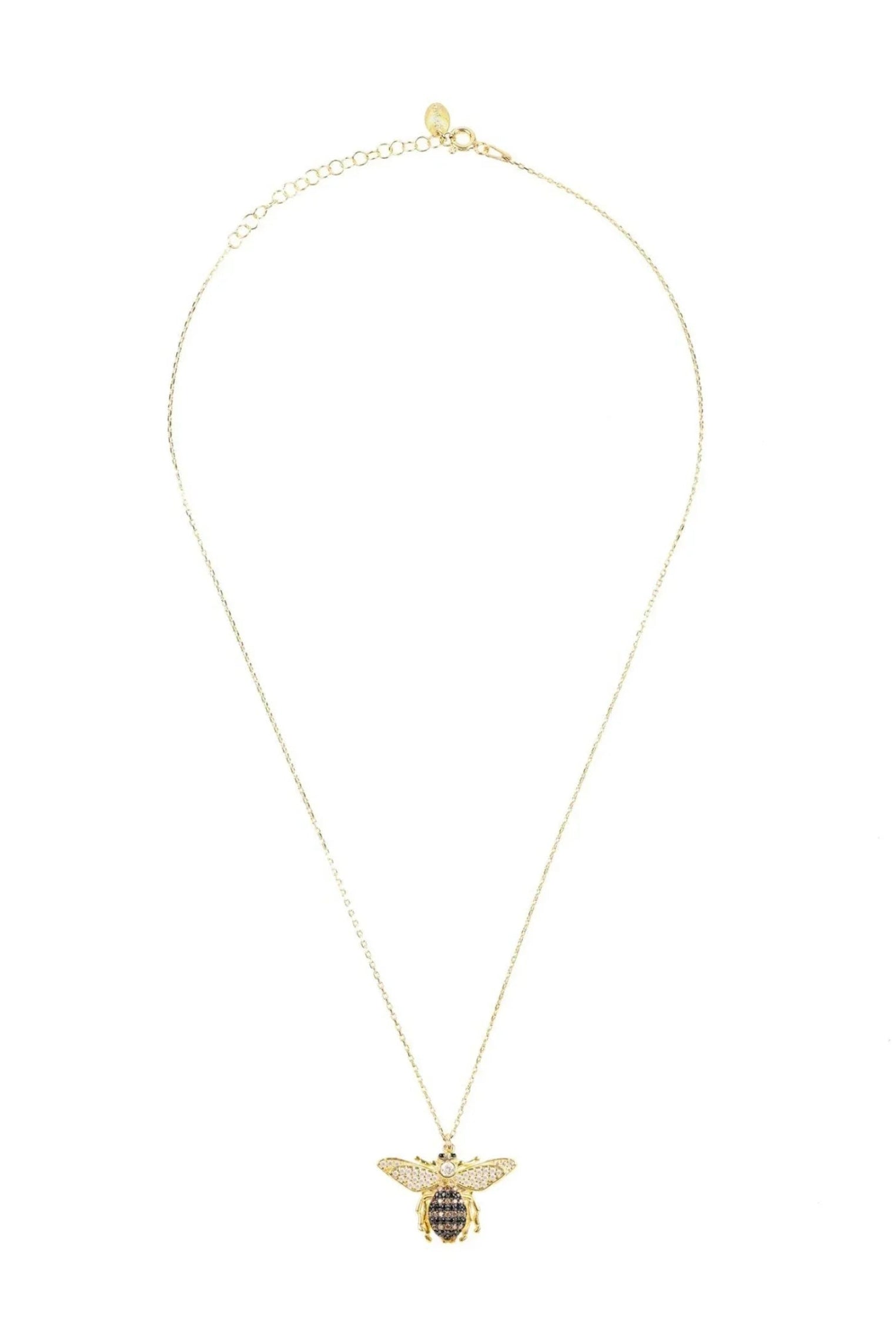 Honey Bee Pendant Necklace Gold - LATELITA Necklaces
