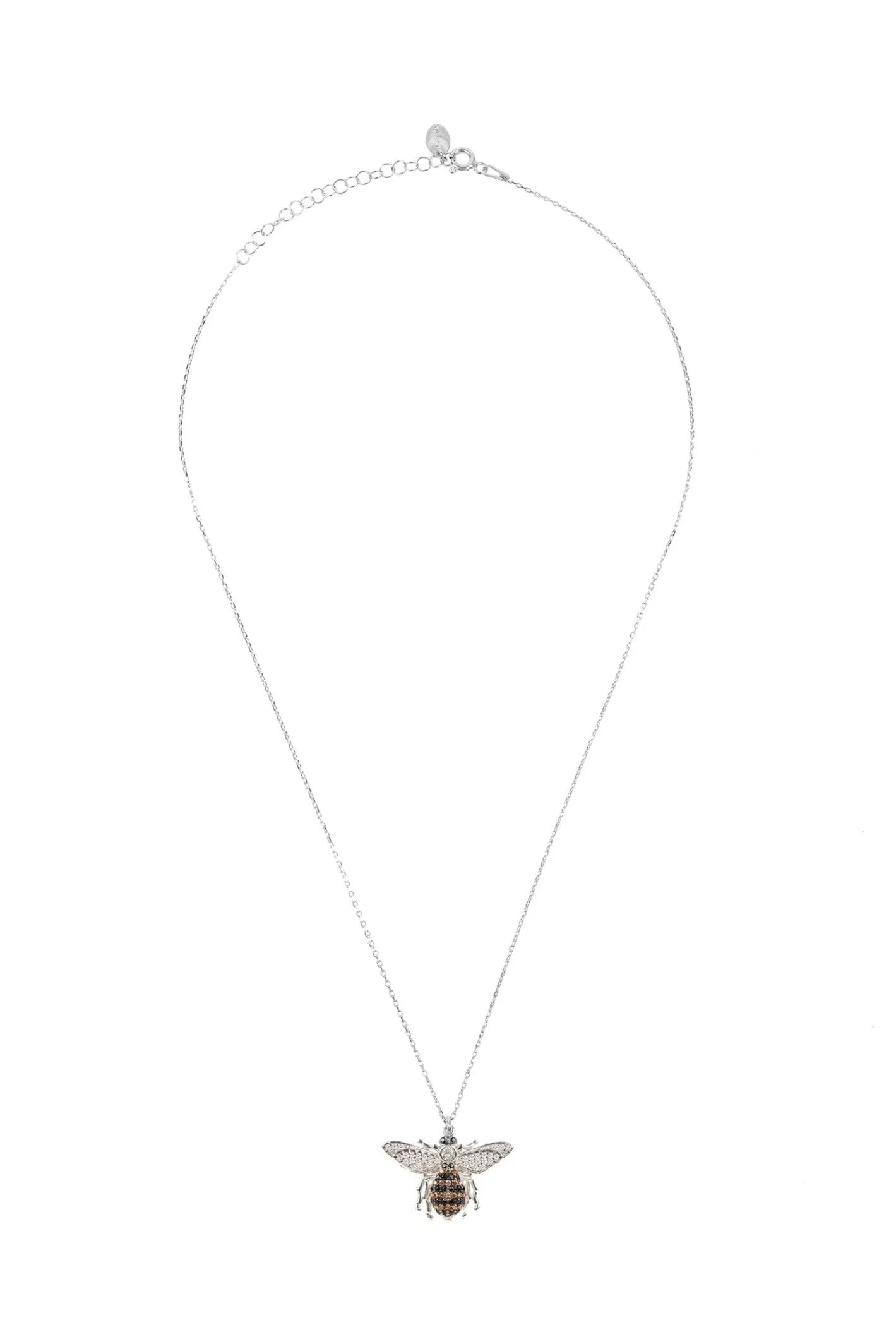 Honey Bee Pendant Necklace Silver - LATELITA Necklaces