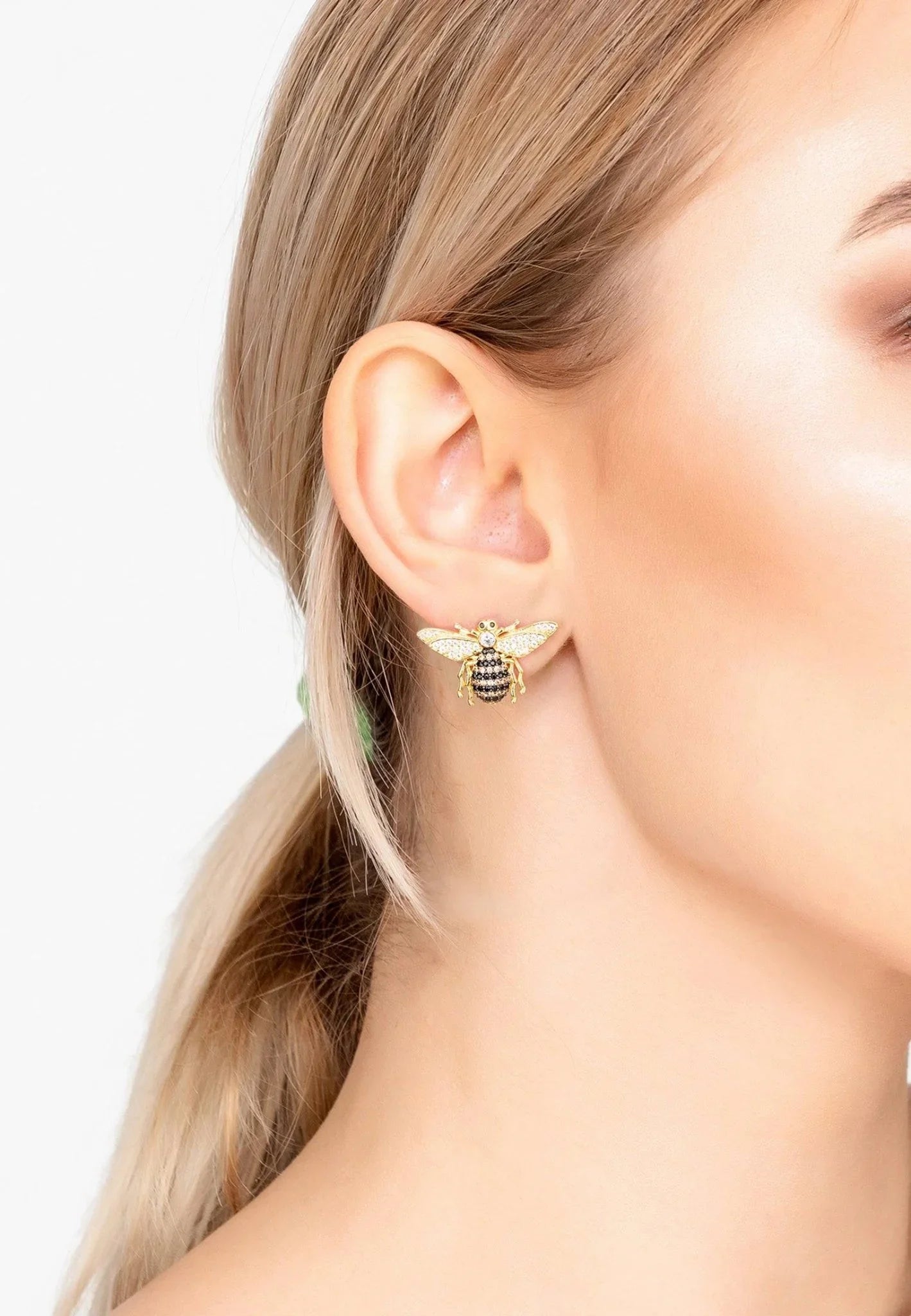 Honey Bee Stud Earrings Gold - LATELITA Earrings