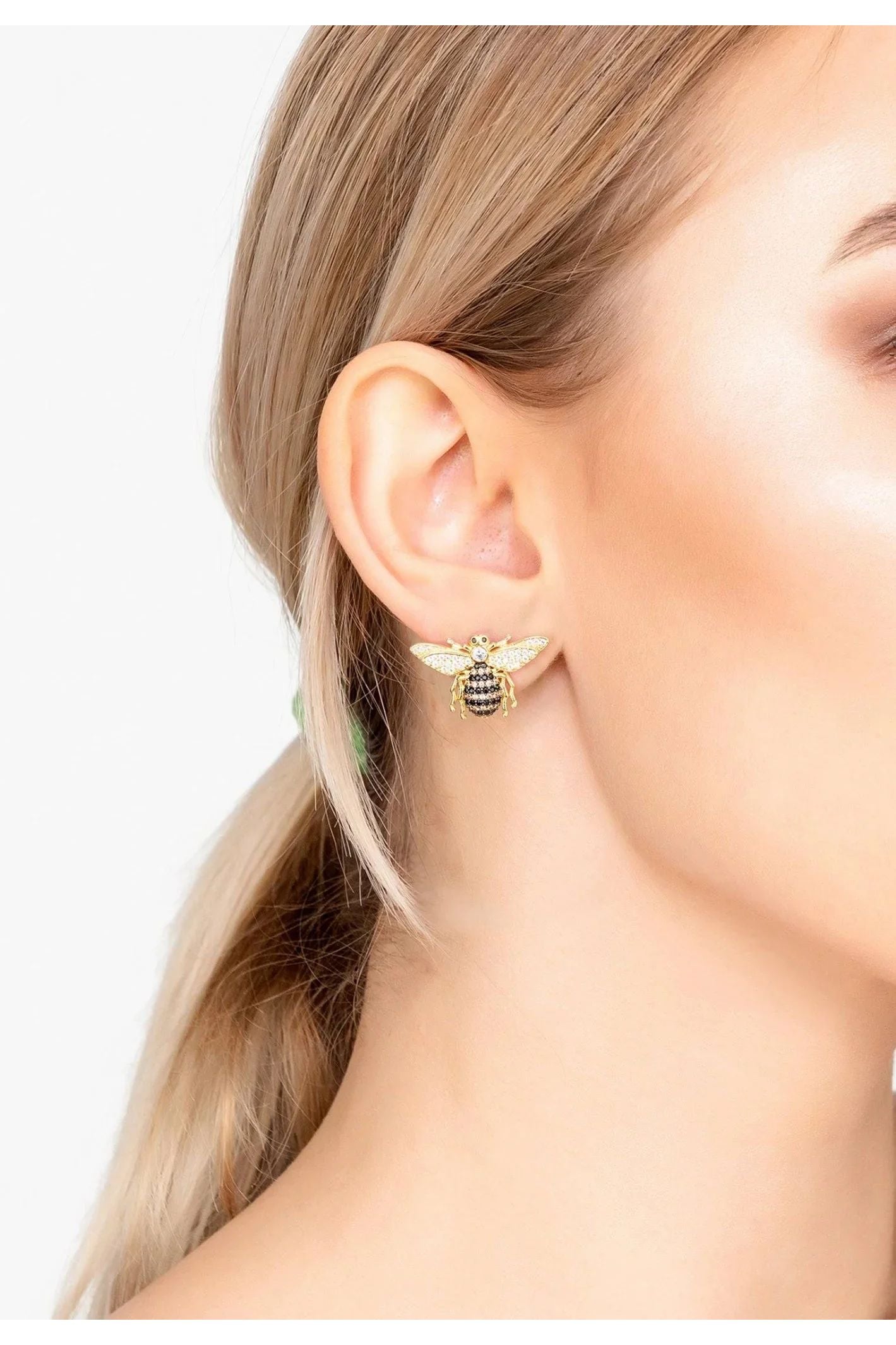 Honey Bee Stud Earrings Gold - LATELITA Earrings