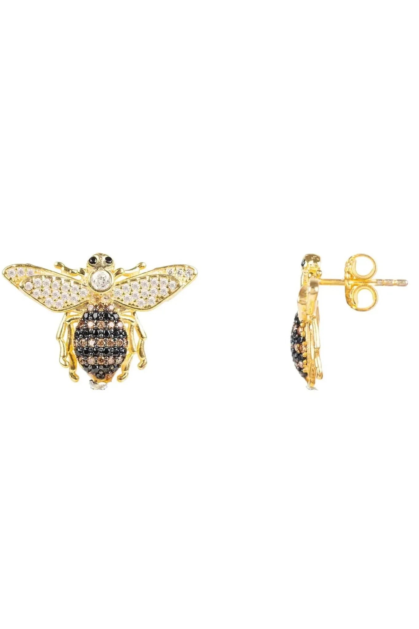 Honey Bee Stud Earrings Gold - LATELITA Earrings