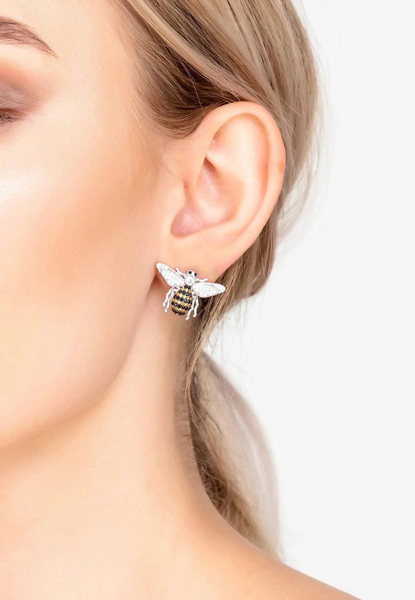 Honey Bee Stud Earrings Silver - LATELITA Earrings