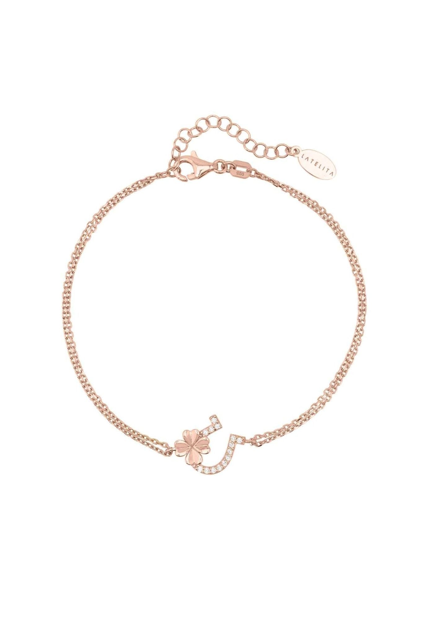 Horseshoe And Shamrock Bracelet Rosegold - LATELITA Bracelets
