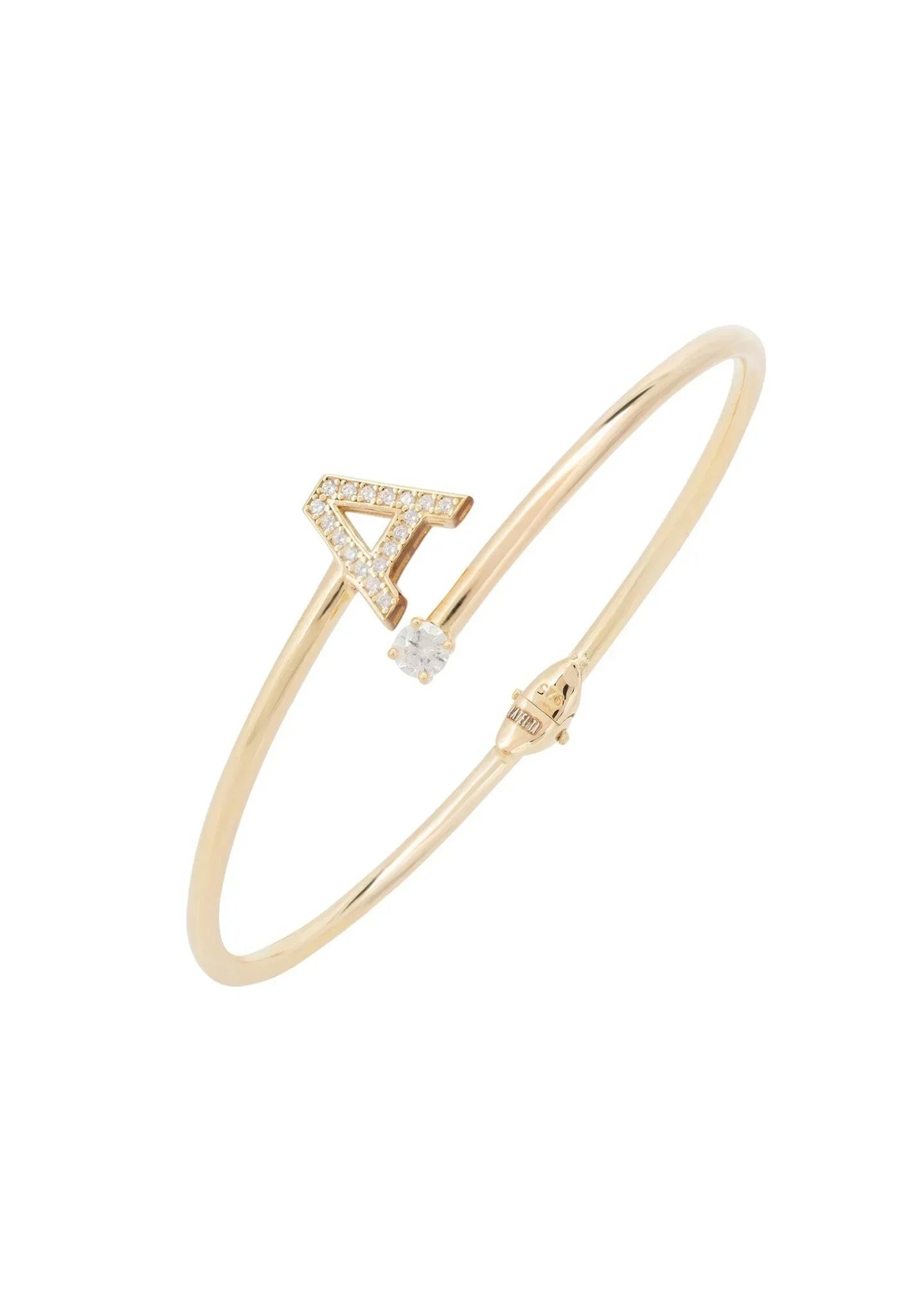 Initial Bangle Gold A - LATELITA Bracelets