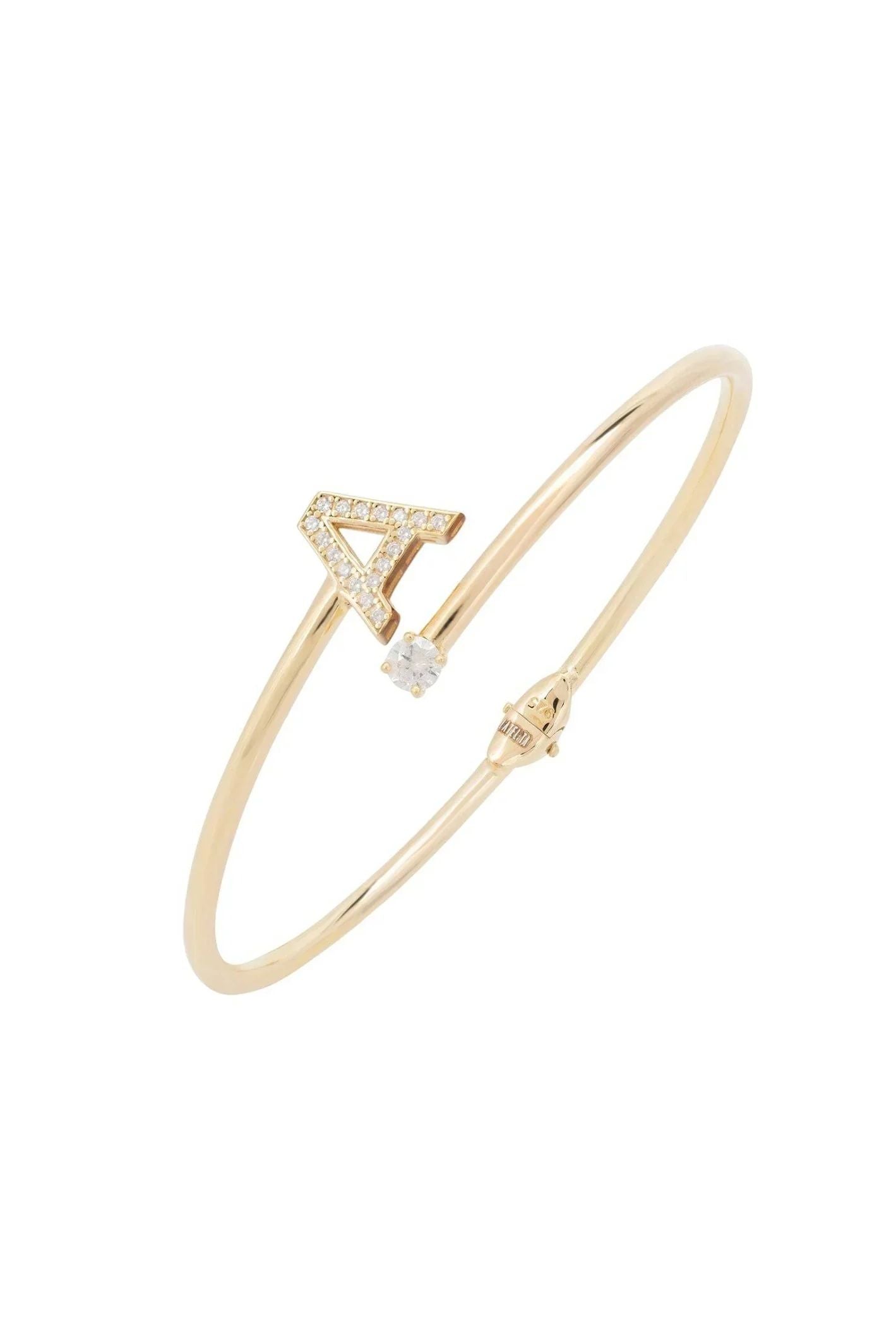 Initial Bangle Gold A - LATELITA Bracelets