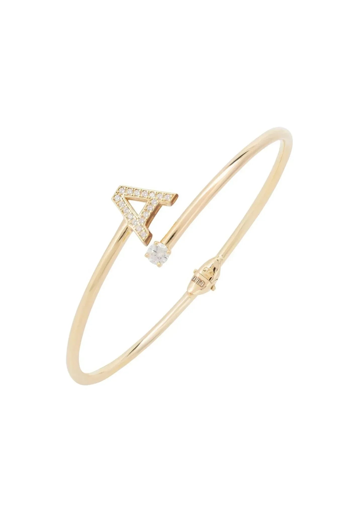 Initial Bangle Gold A - LATELITA Bracelets