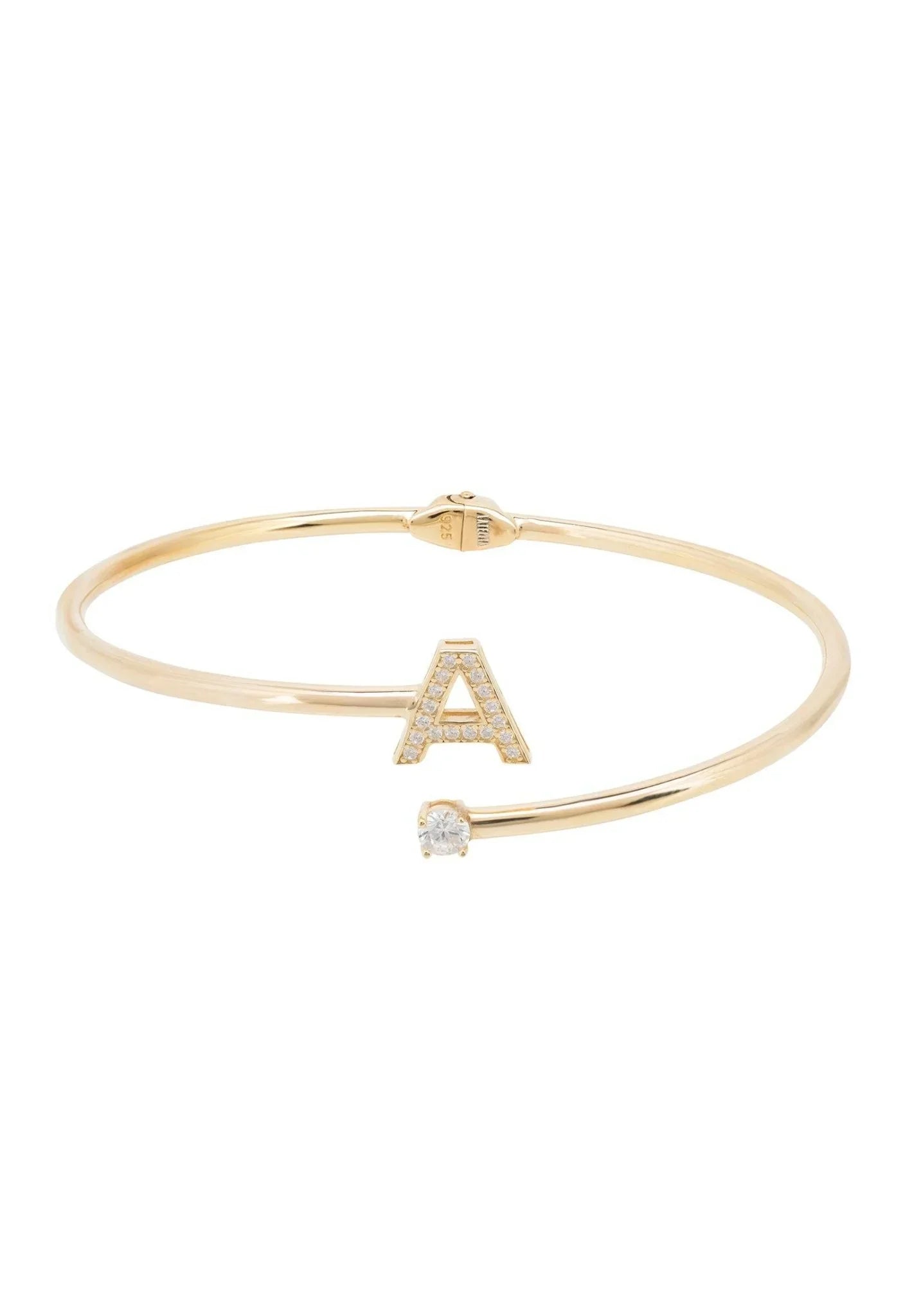 Initial Bangle Gold A - LATELITA Bracelets