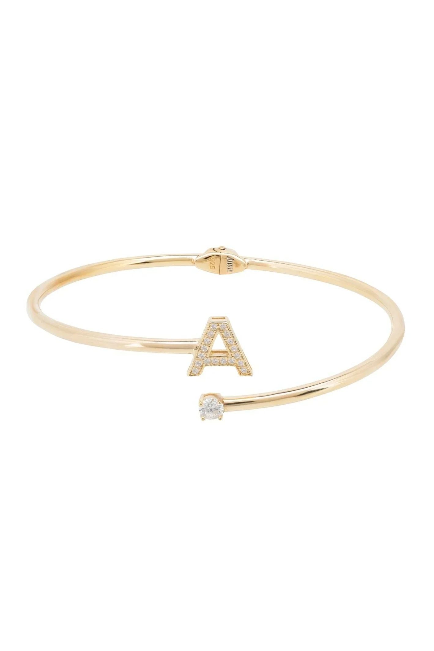 Initial Bangle Gold A - LATELITA Bracelets