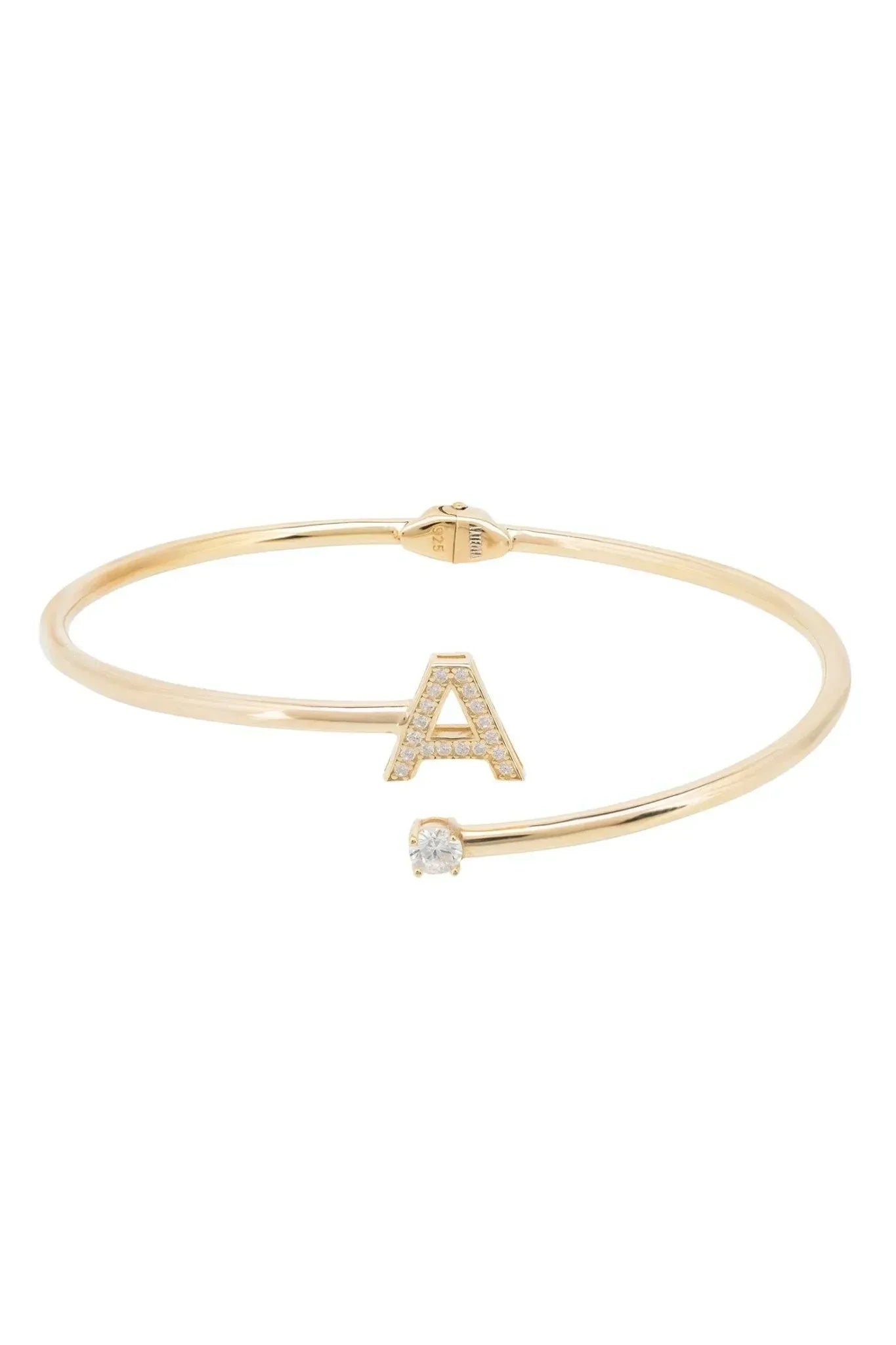 Initial Bangle Gold A - LATELITA Bracelets