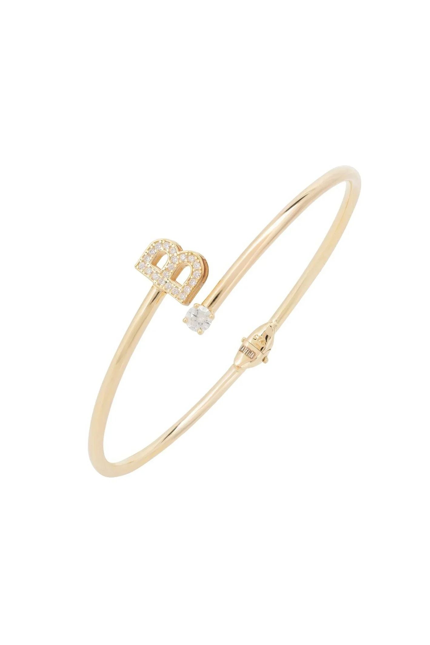 Initial Bangle Gold B - LATELITA Bracelets