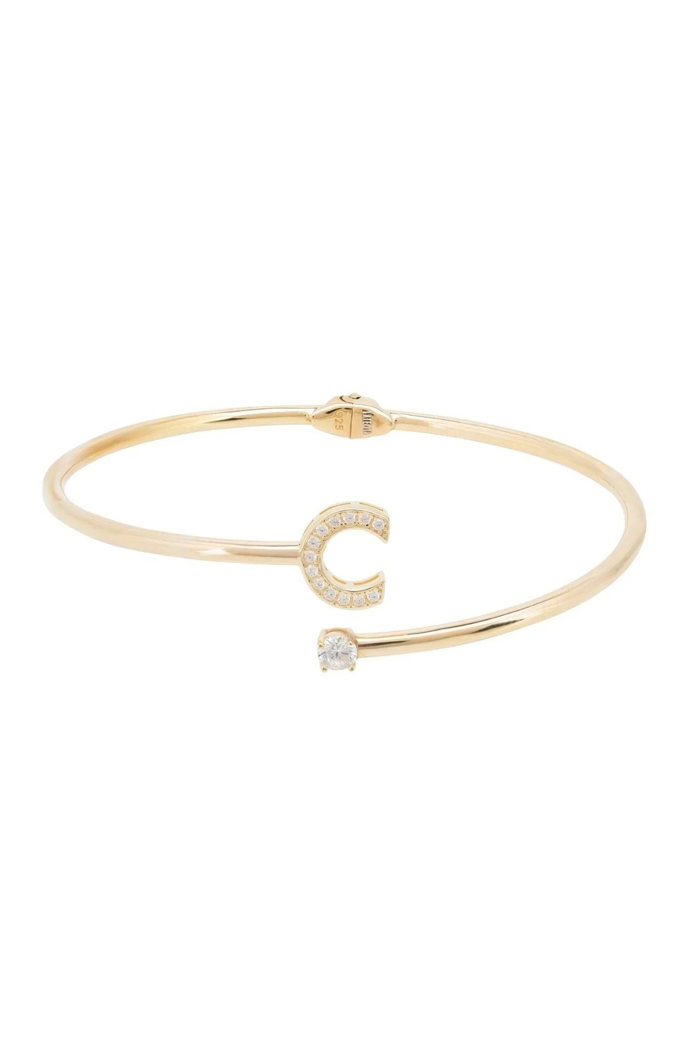 Initial Bangle Gold C - LATELITA Bracelets
