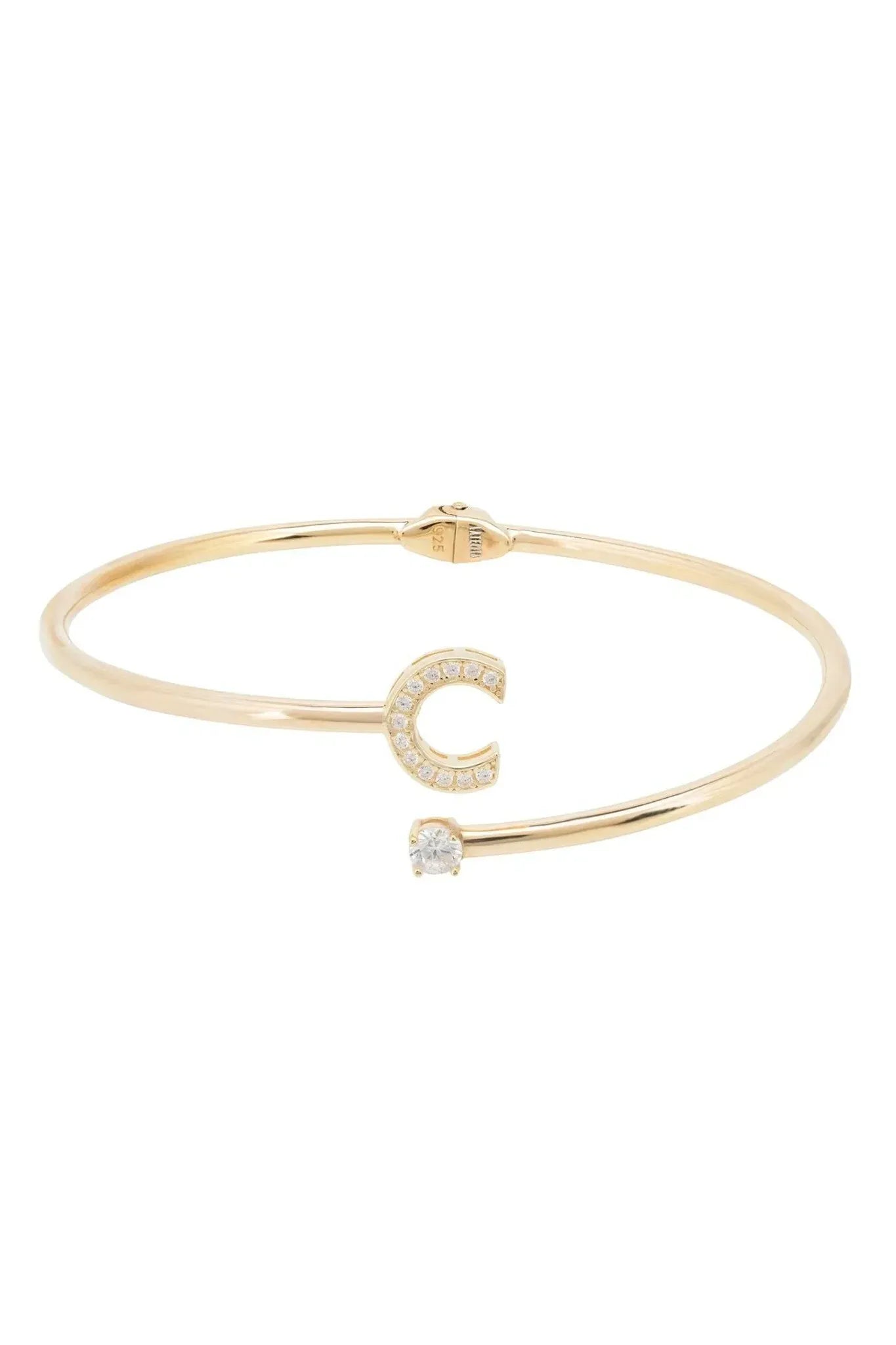 Initial Bangle Gold C - LATELITA Bracelets