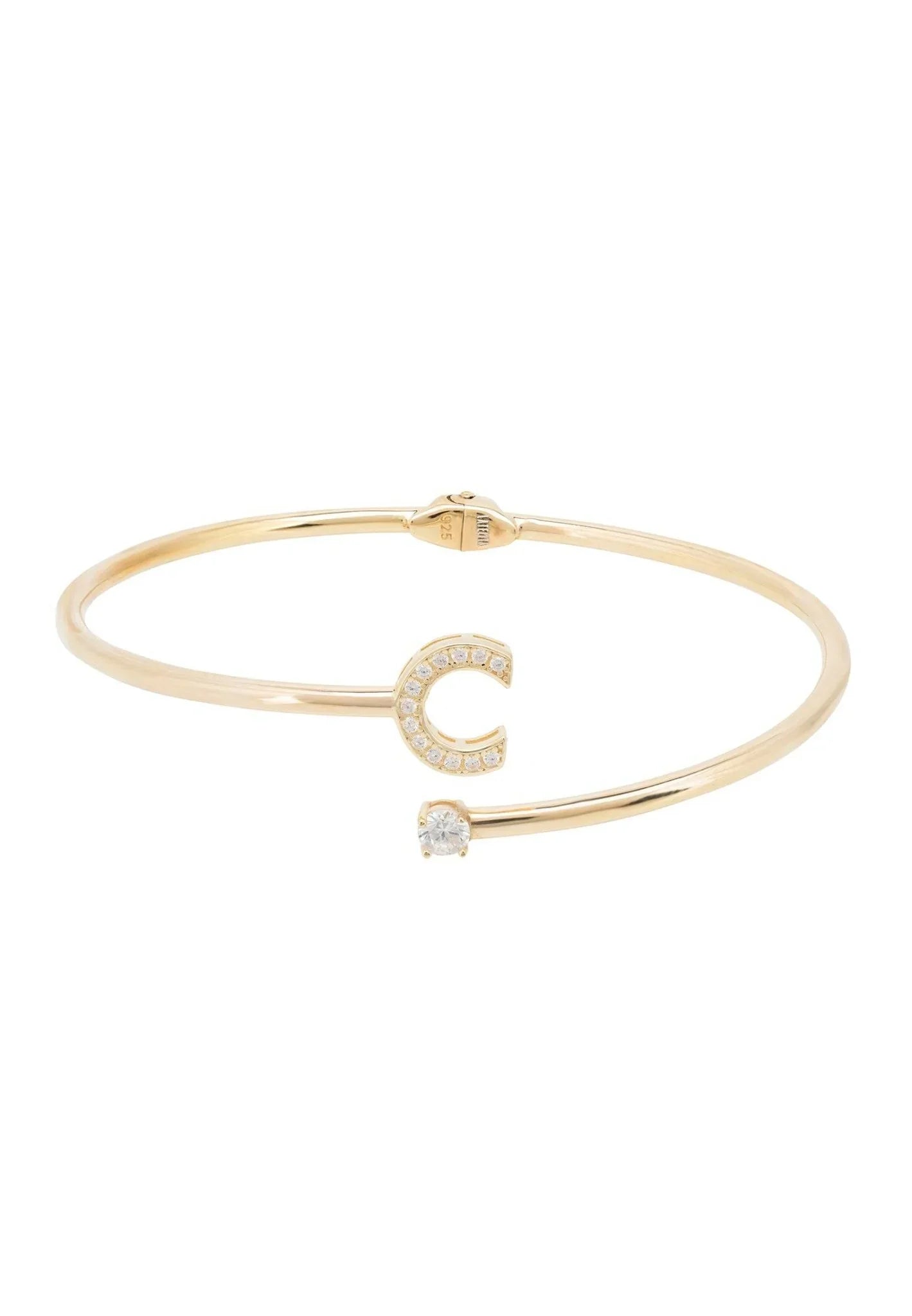Initial Bangle Gold C - LATELITA Bracelets
