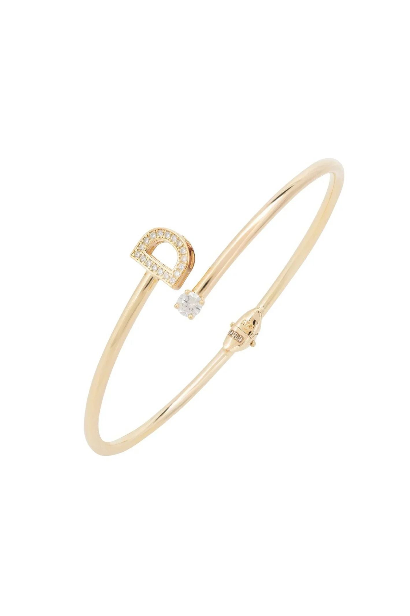 Initial Bangle Gold D - LATELITA Bracelets