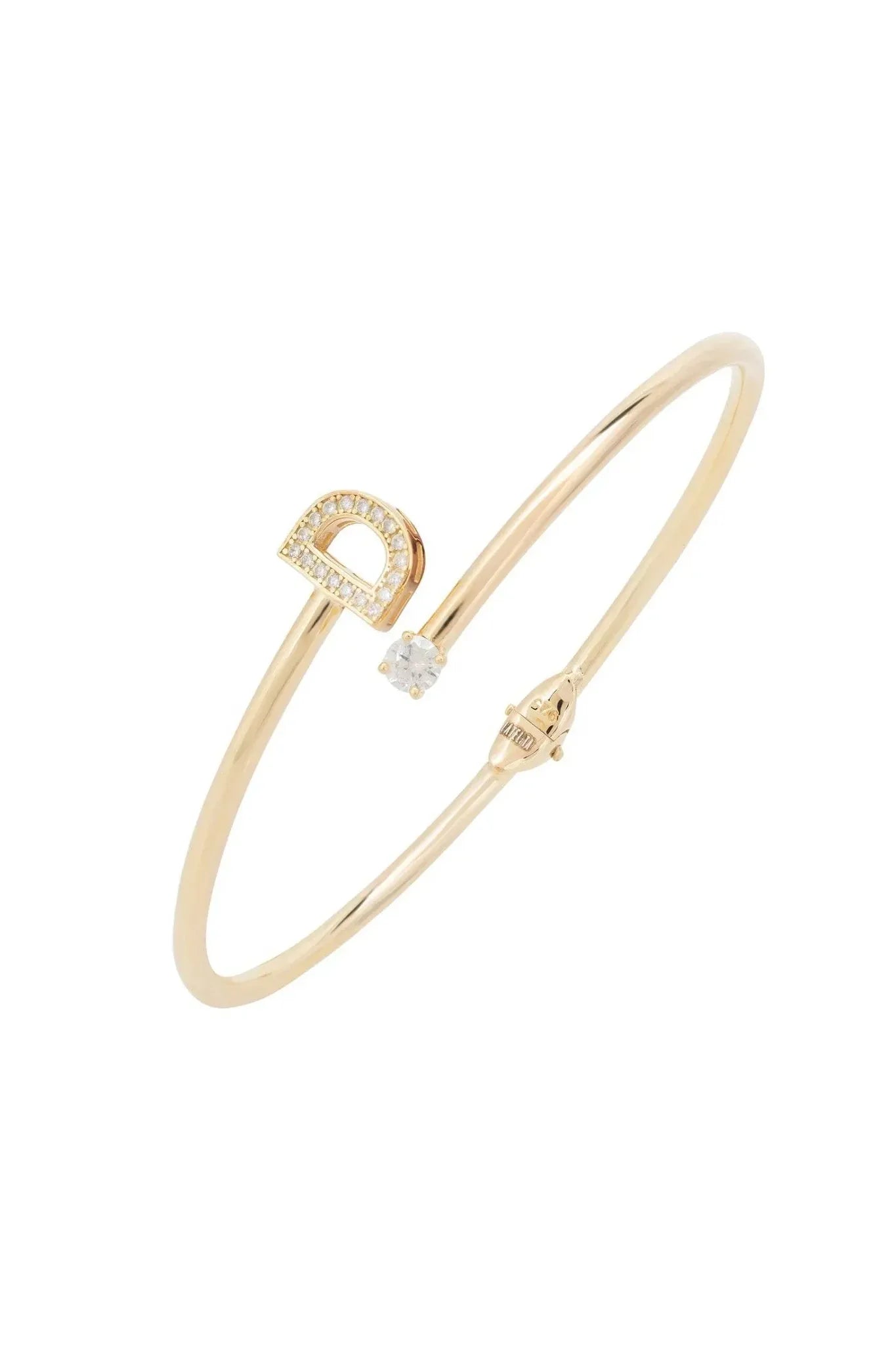 Initial Bangle Gold D - LATELITA Bracelets