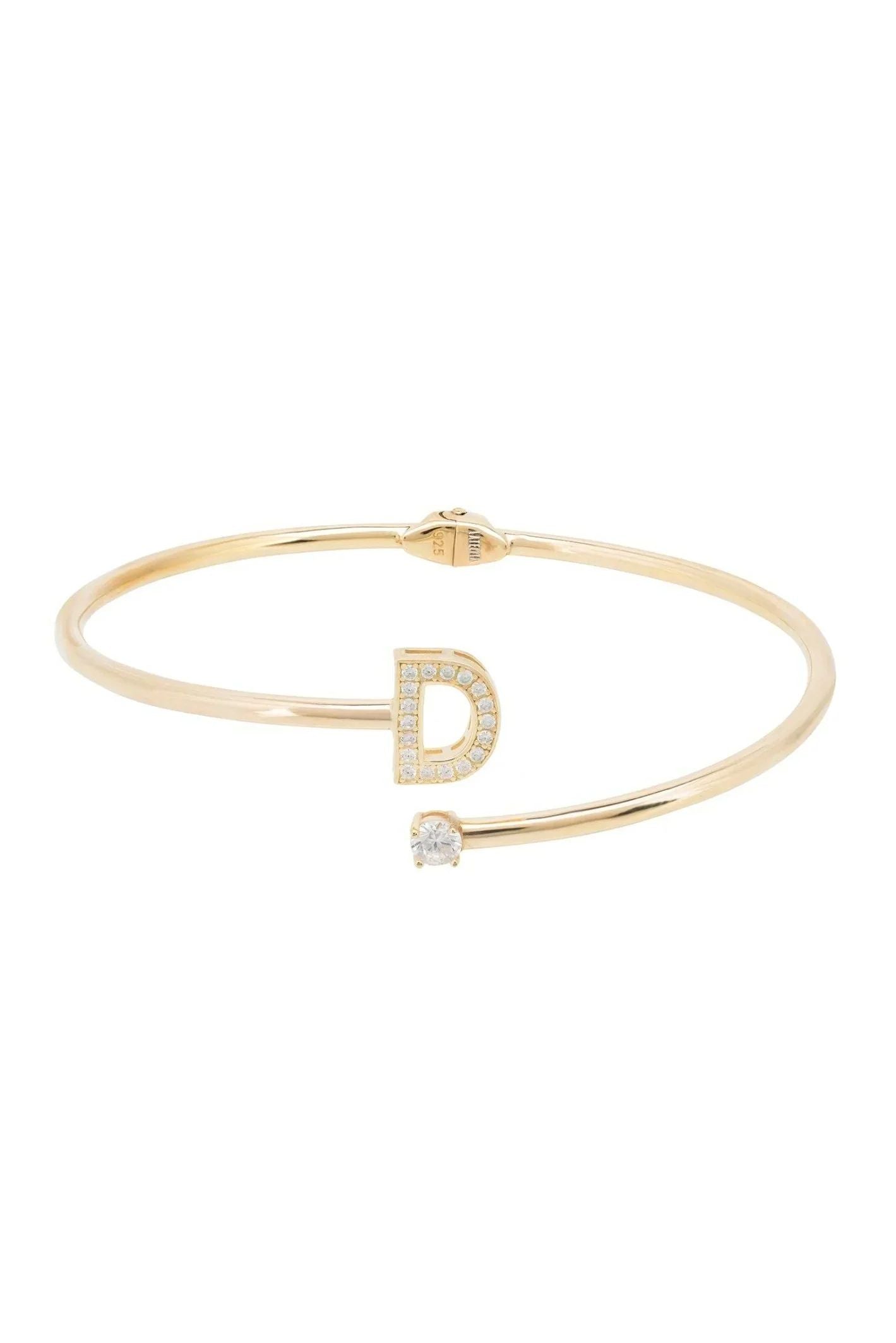 Initial Bangle Gold D - LATELITA Bracelets