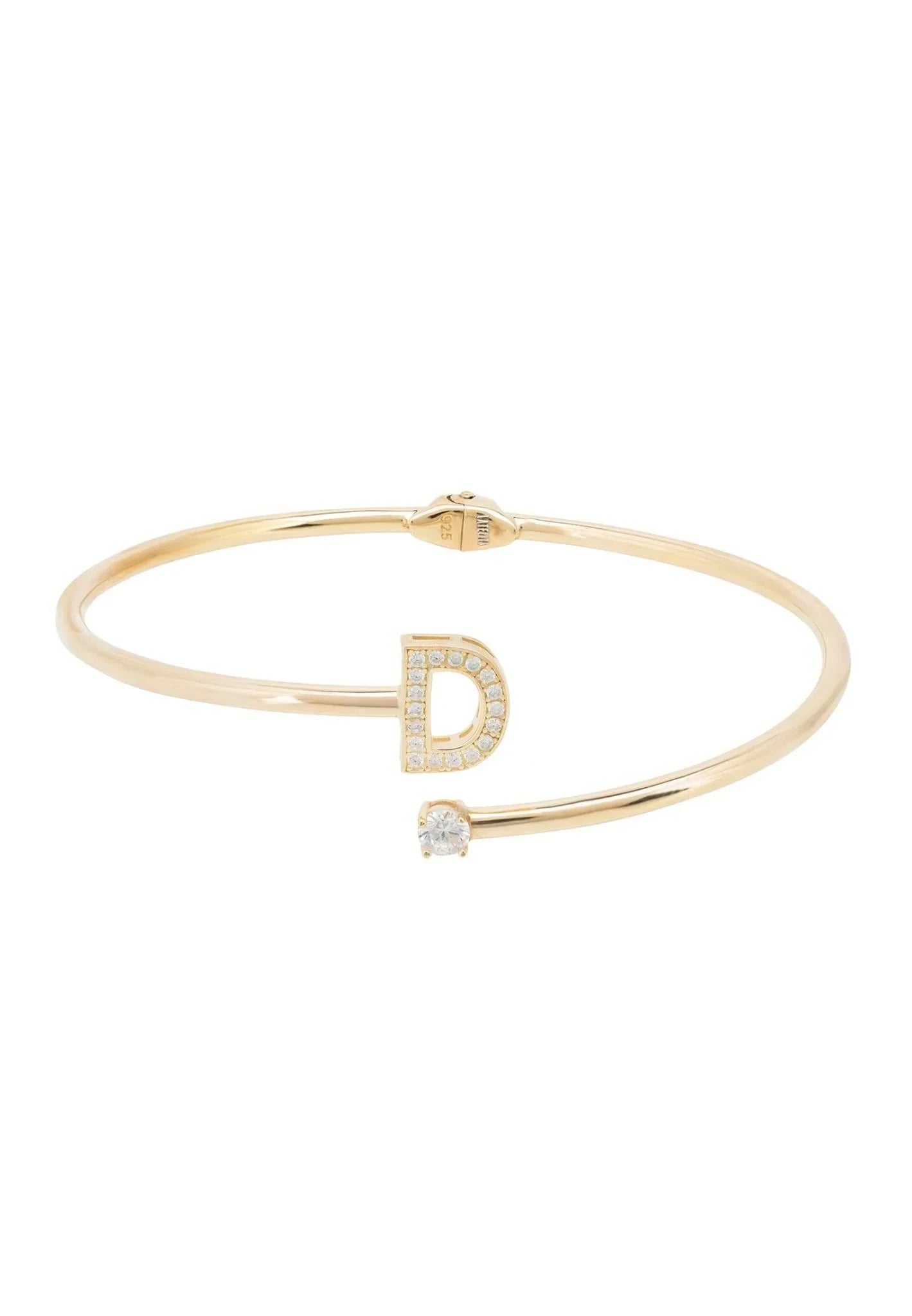 Initial Bangle Gold D - LATELITA Bracelets