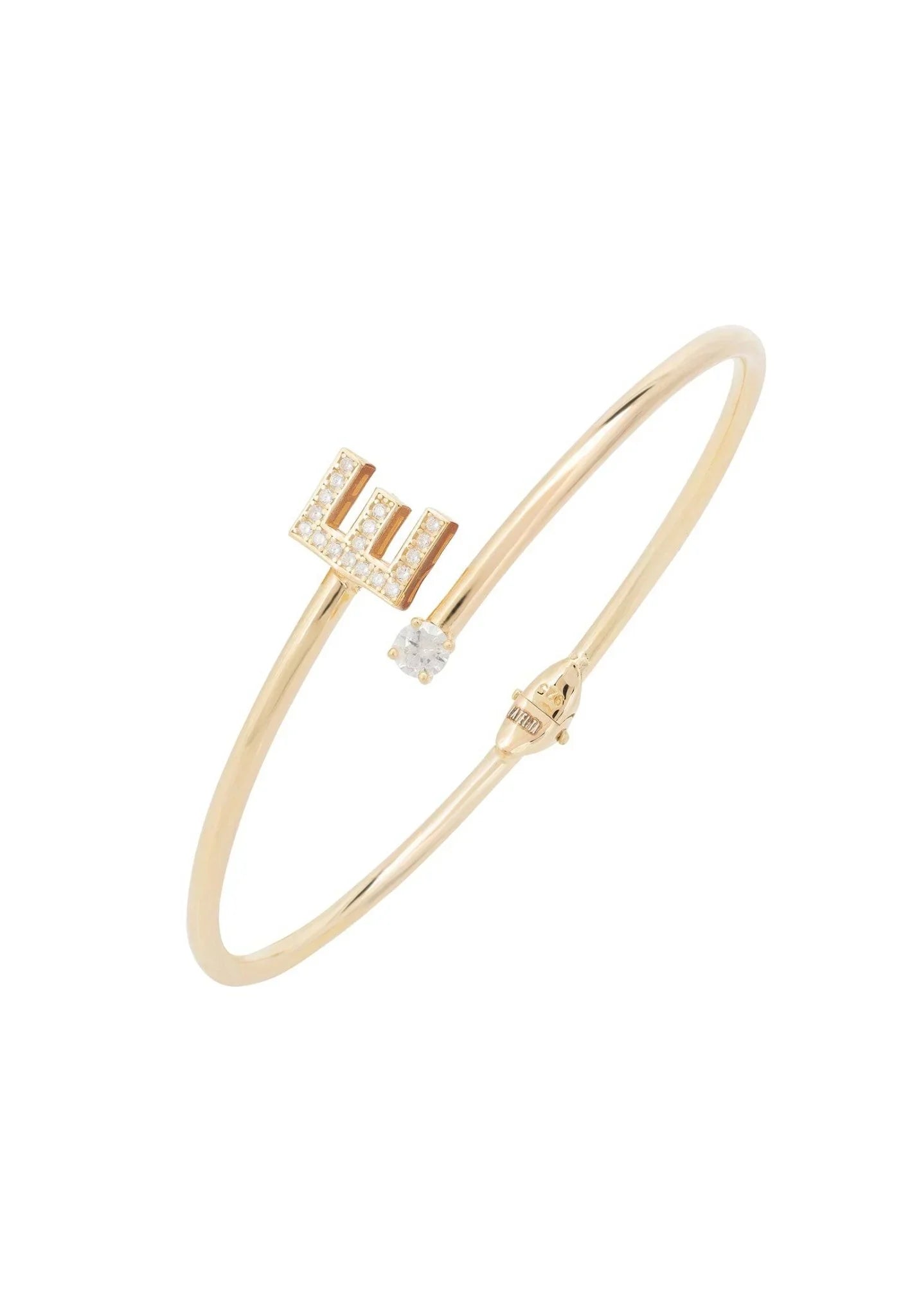 Initial Bangle Gold E - LATELITA Bracelets