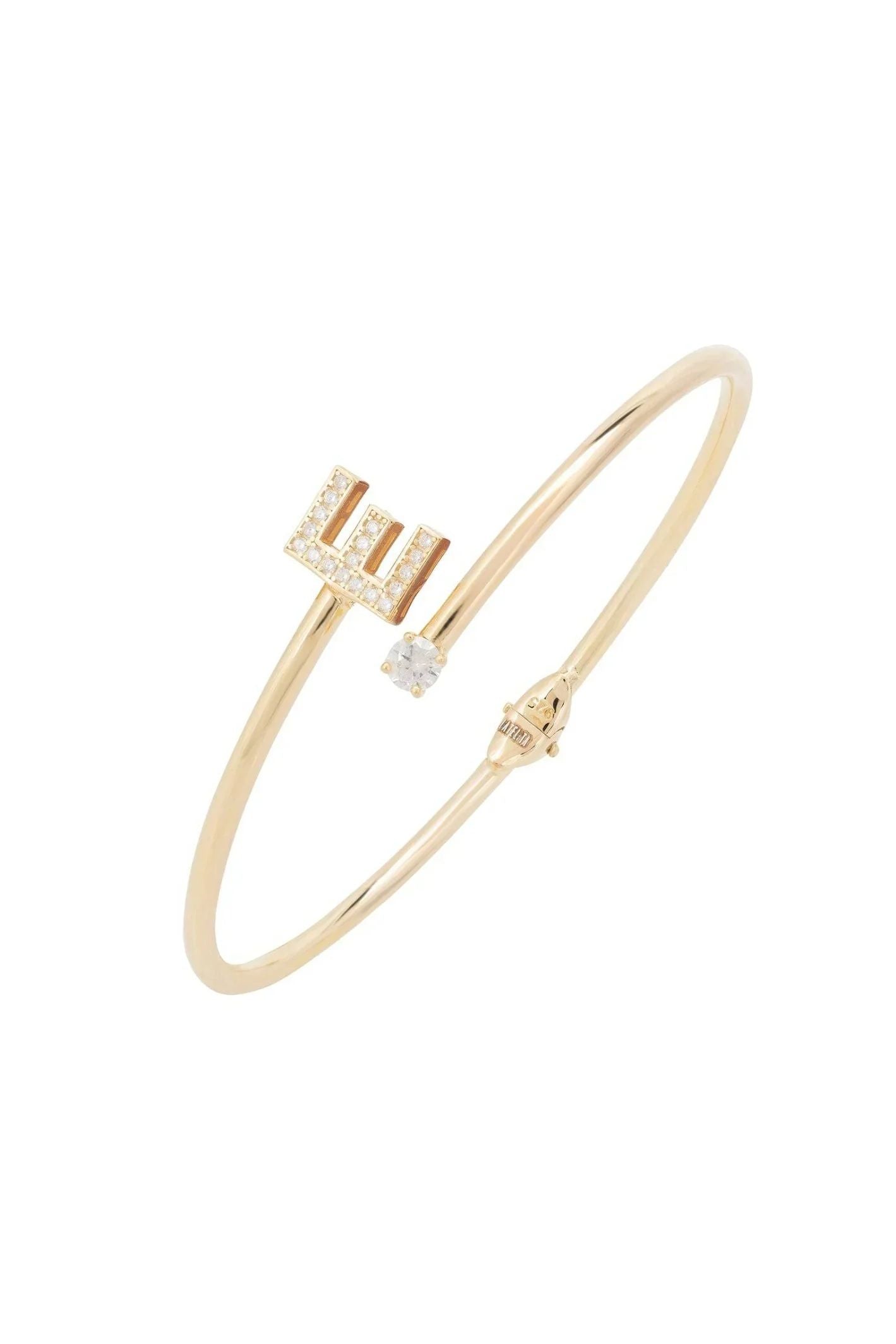 Initial Bangle Gold E - LATELITA Bracelets