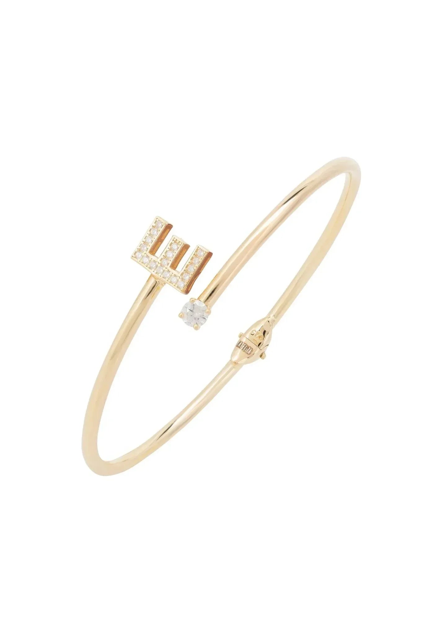 Initial Bangle Gold E - LATELITA Bracelets