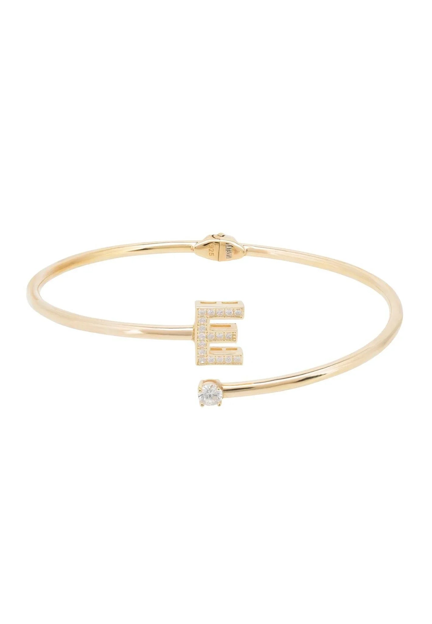 Initial Bangle Gold E - LATELITA Bracelets