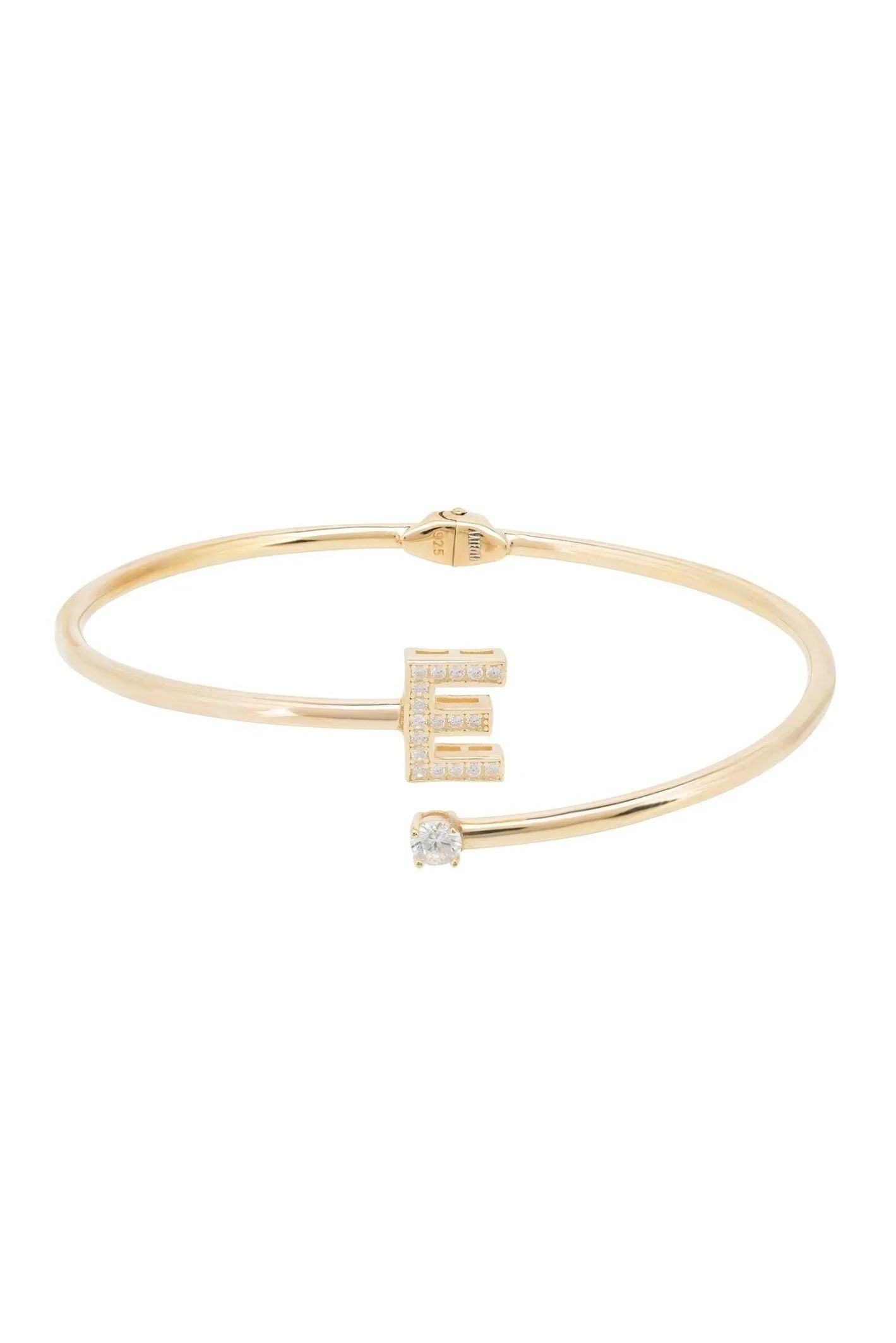 Initial Bangle Gold E - LATELITA Bracelets