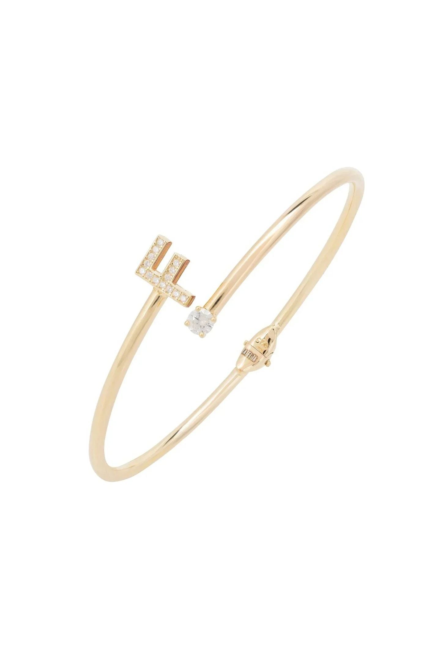 Initial Bangle Gold F - LATELITA Bracelets