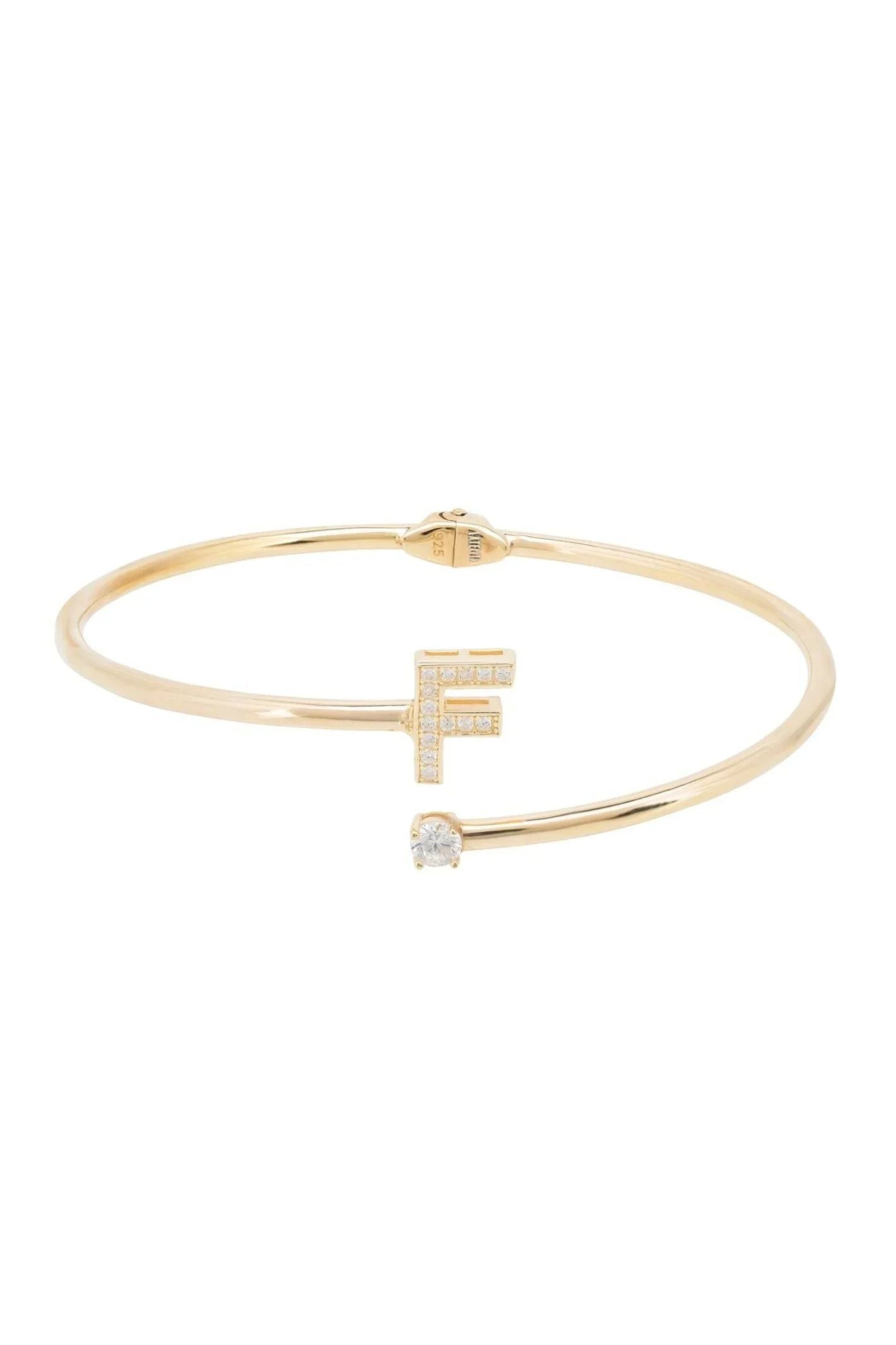 Initial Bangle Gold F - LATELITA Bracelets