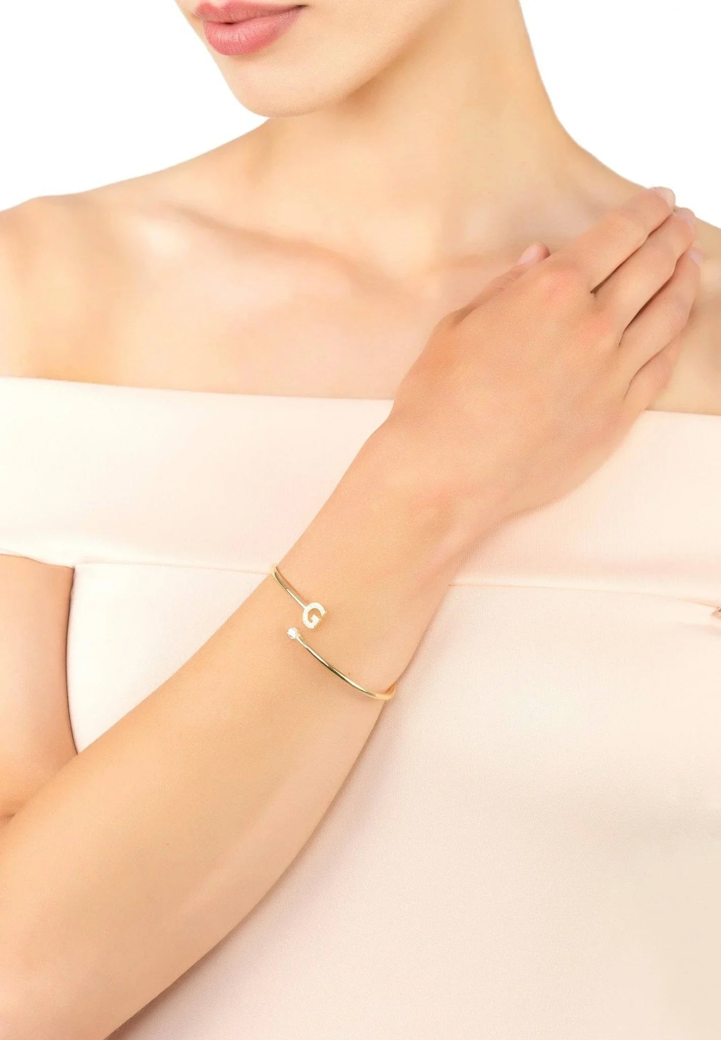 Initial Bangle Gold G - LATELITA Bracelets