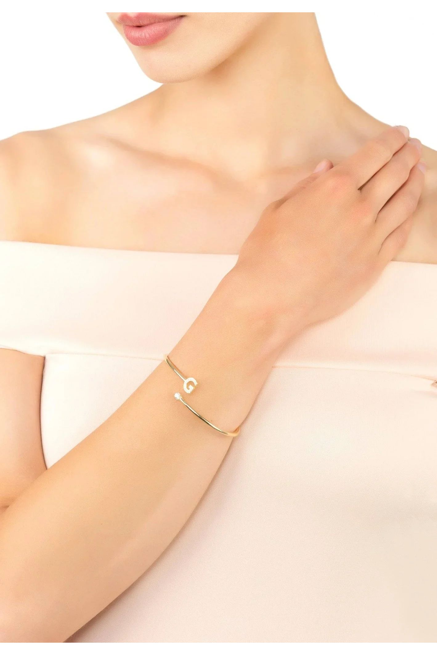 Initial Bangle Gold G - LATELITA Bracelets