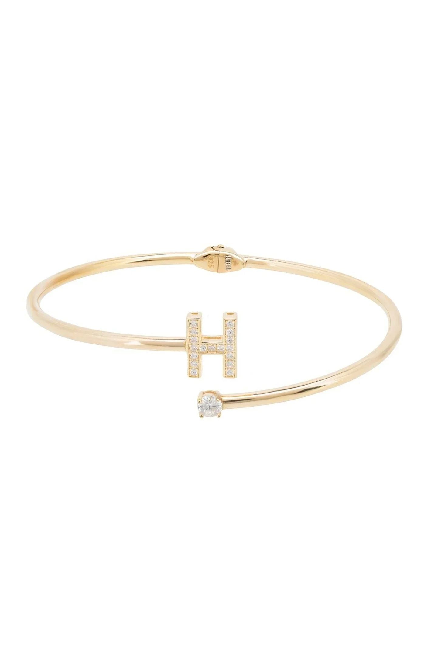 Initial Bangle Gold H - LATELITA Bracelets