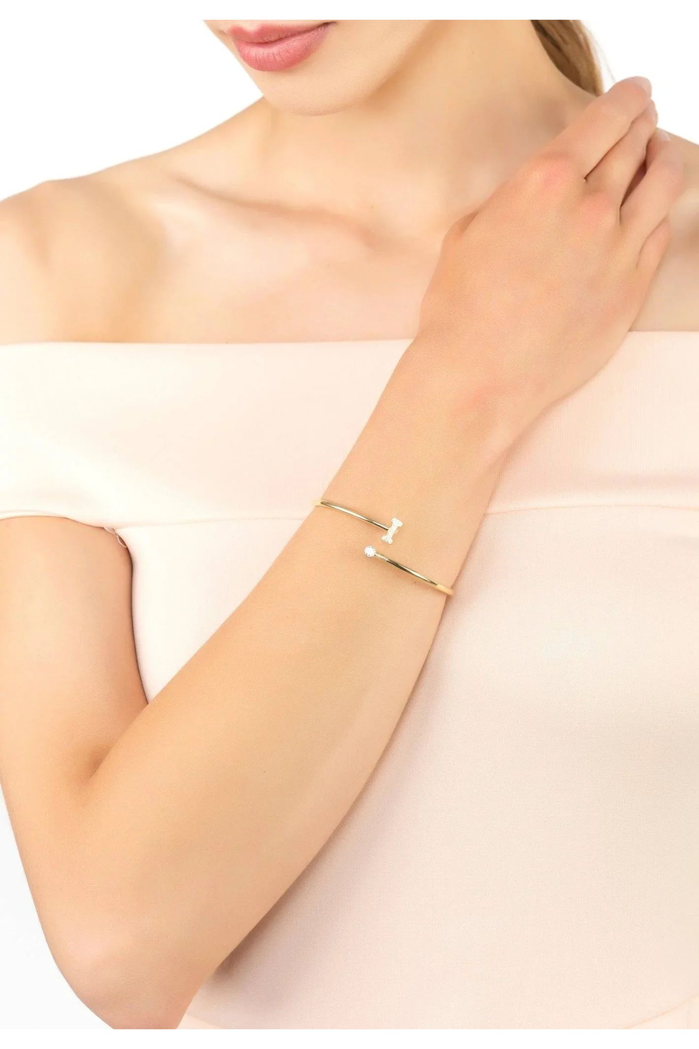 Initial Bangle Gold I - LATELITA Bracelets