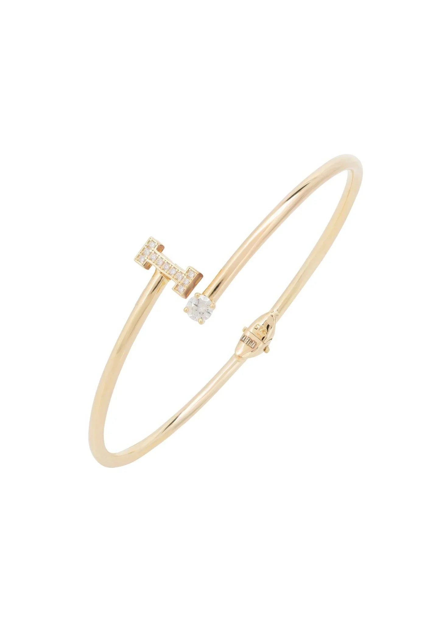 Initial Bangle Gold I - LATELITA Bracelets