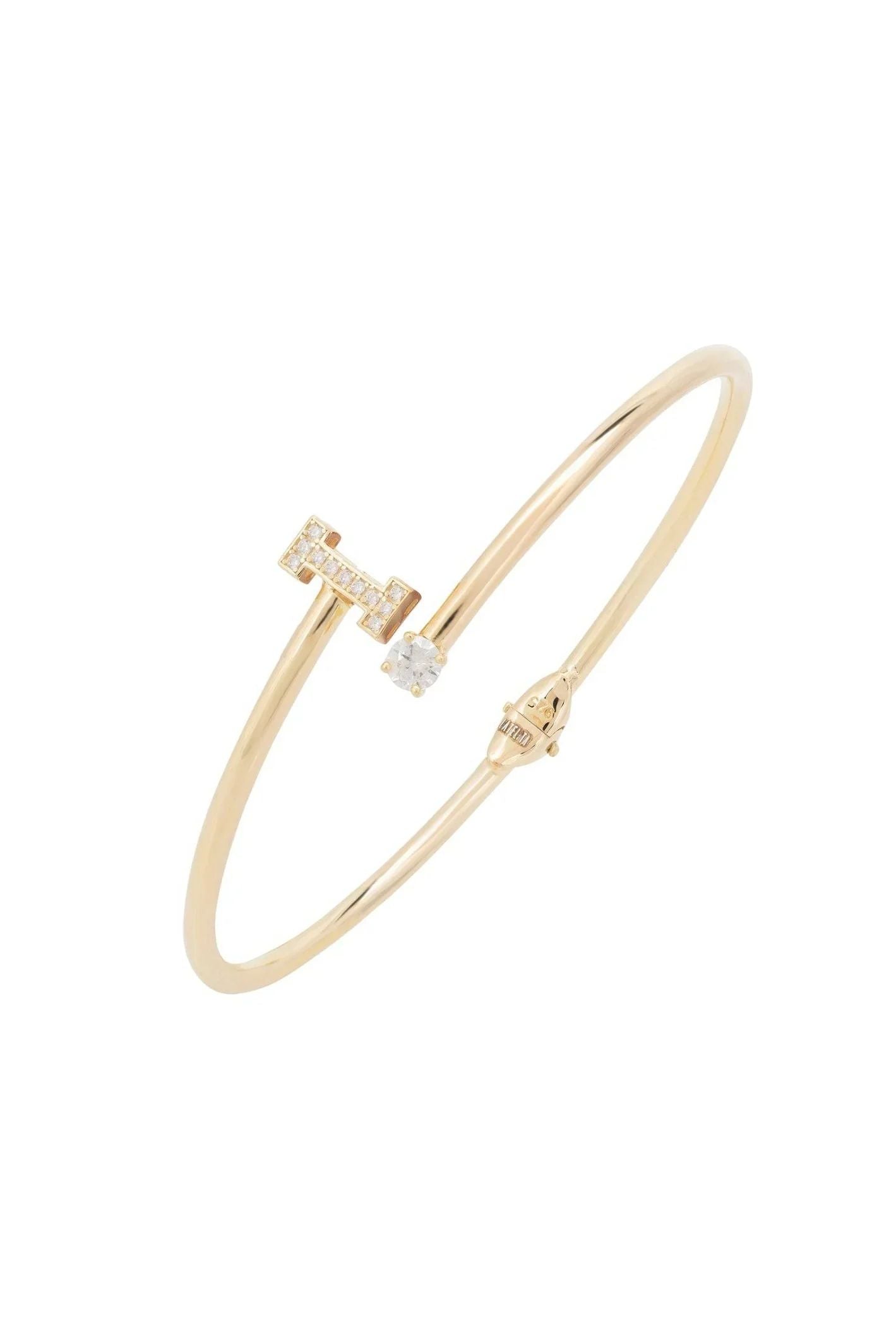 Initial Bangle Gold I - LATELITA Bracelets