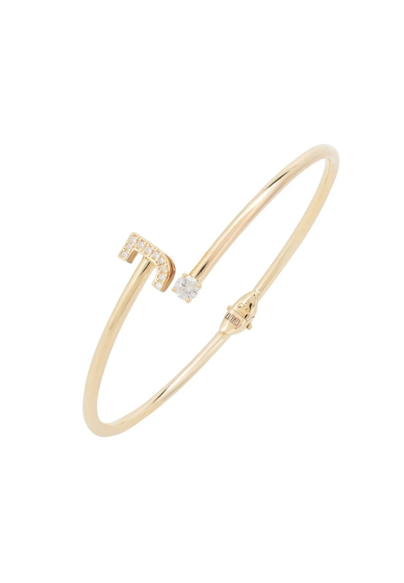 Initial Bangle Gold J - LATELITA Bracelets