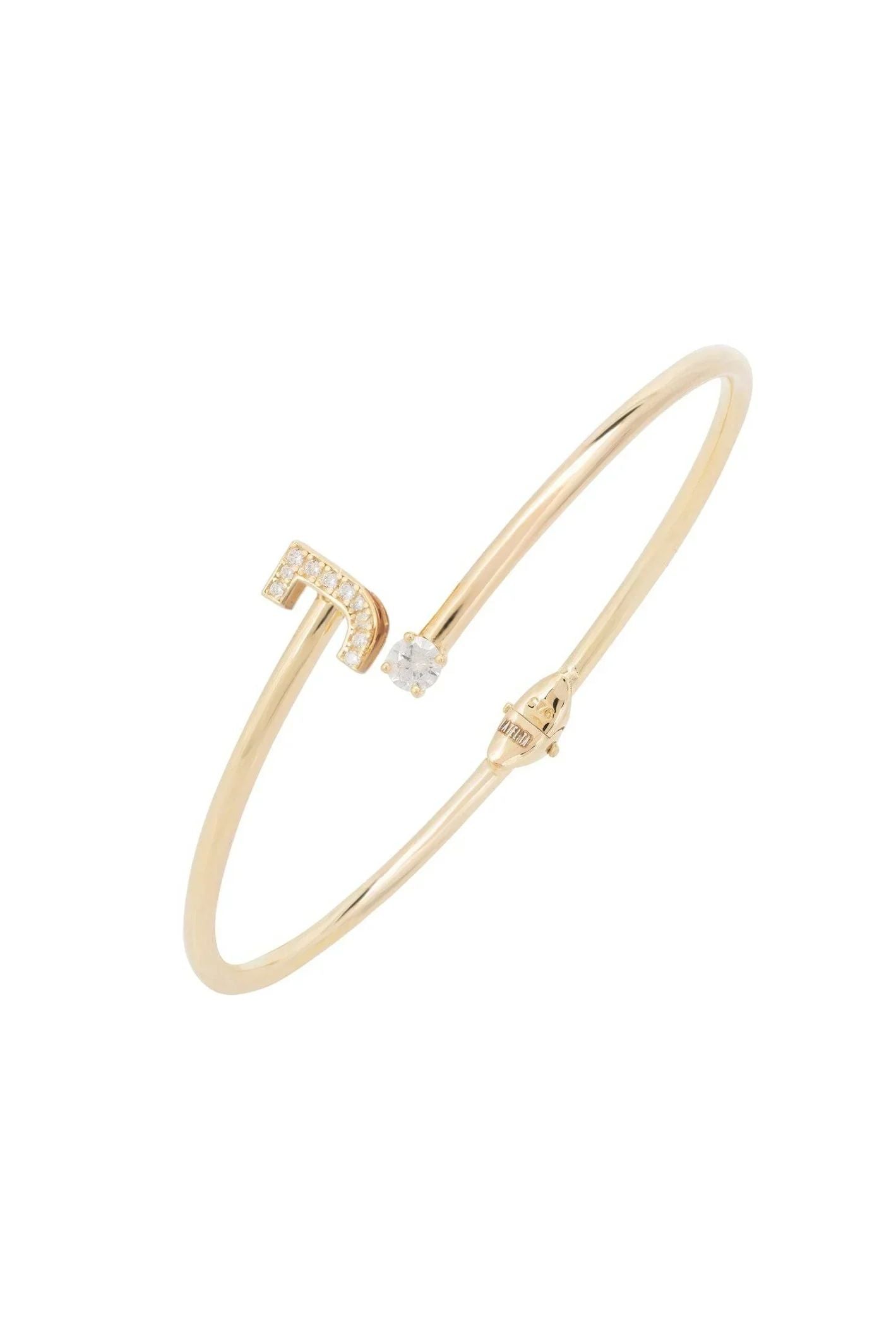 Initial Bangle Gold J - LATELITA Bracelets