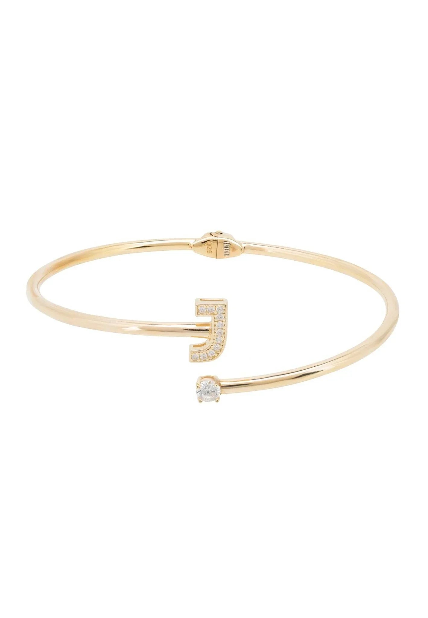 Initial Bangle Gold J - LATELITA Bracelets