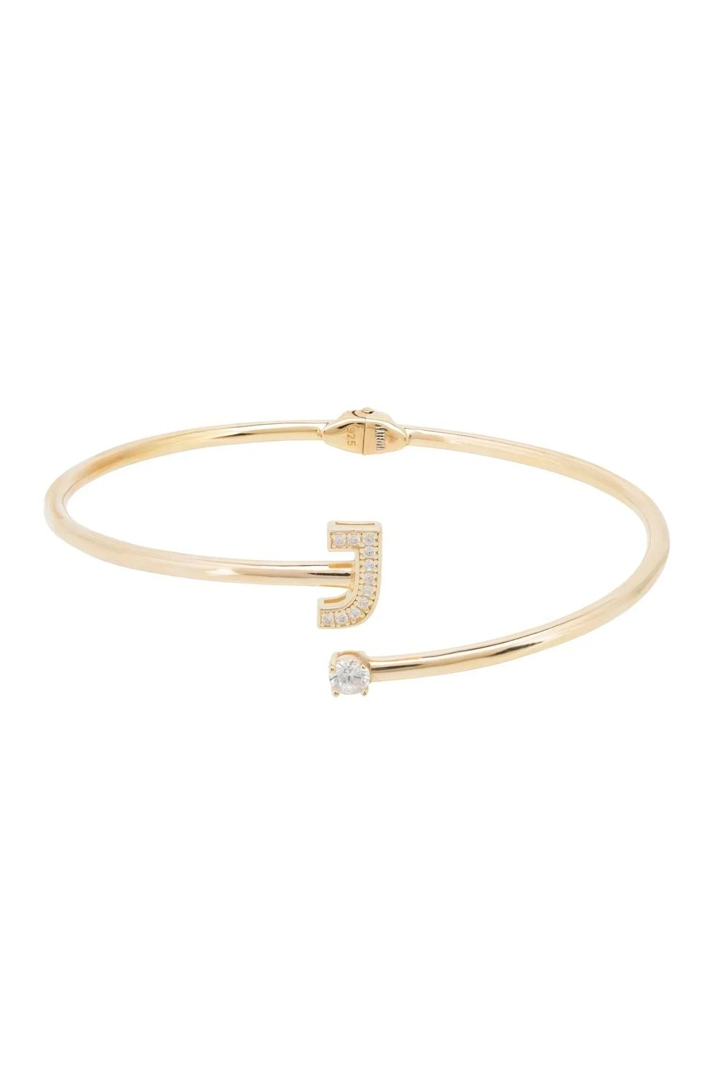 Initial Bangle Gold J - LATELITA Bracelets